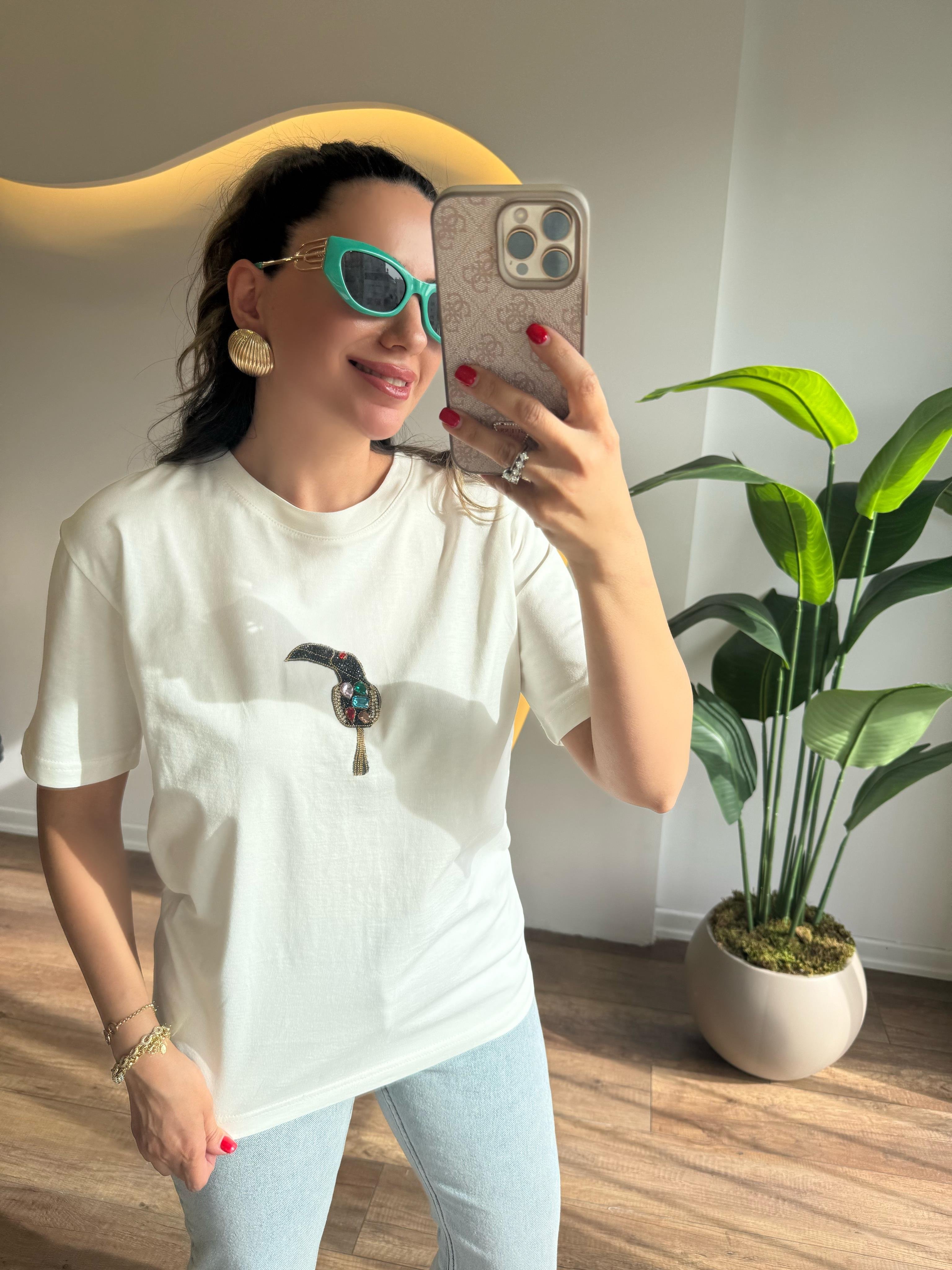 9660 Renkli P.Kuşlu Tshirt