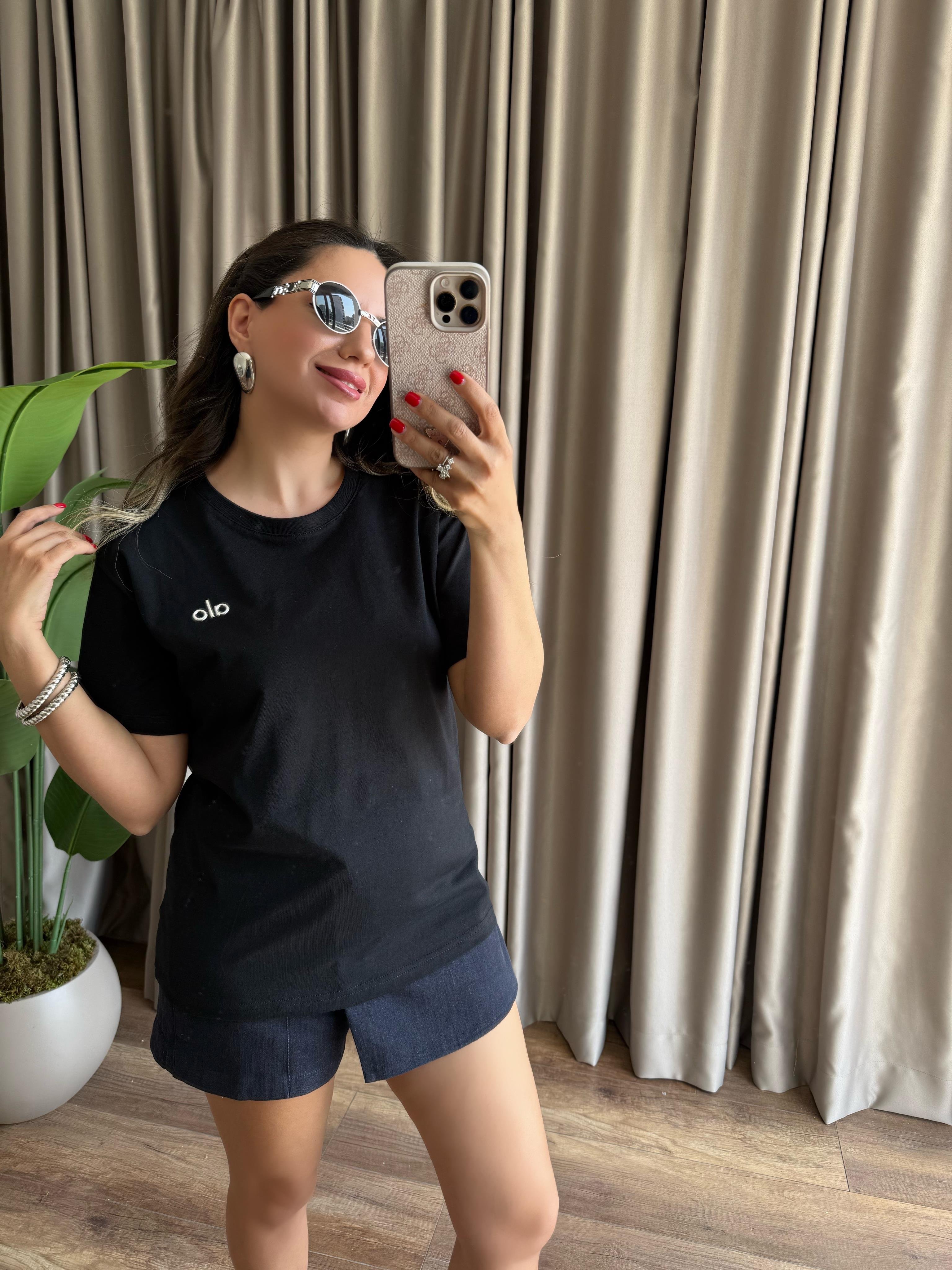 9663 Gümüş A Baskılı Tshirt