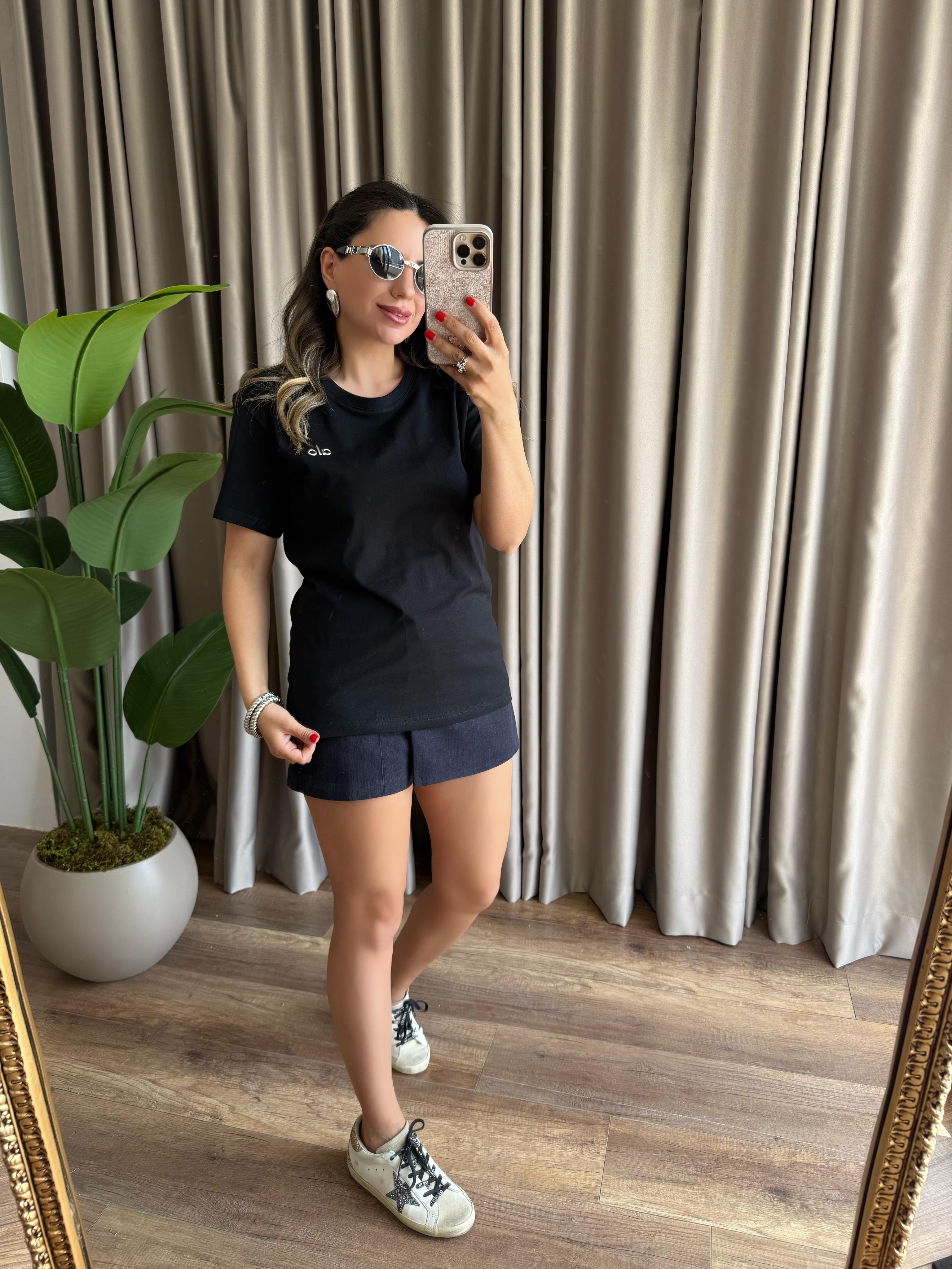 9663 Gümüş A Baskılı Tshirt