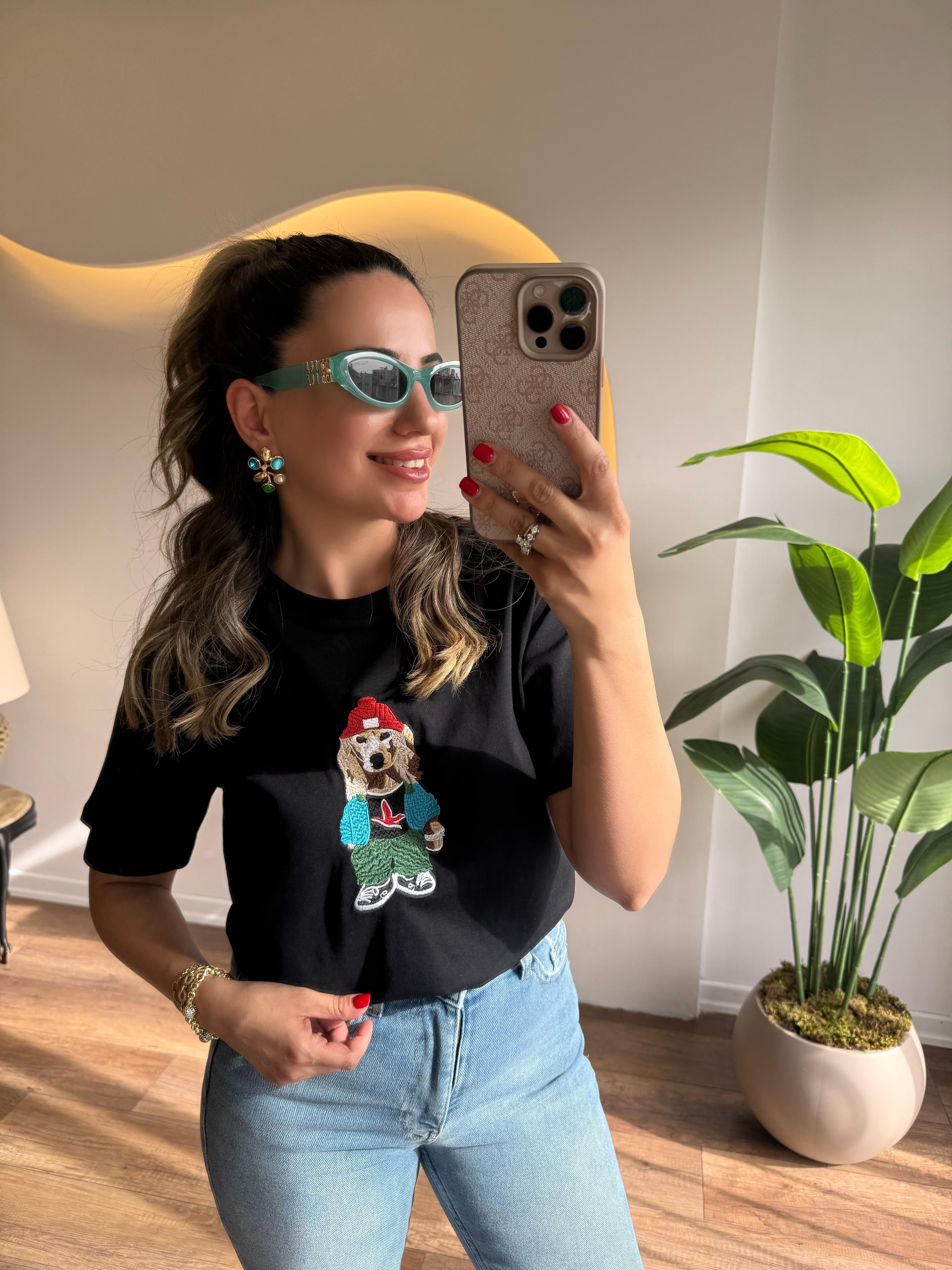 9664 Renkli K. Baskılı Tshirt