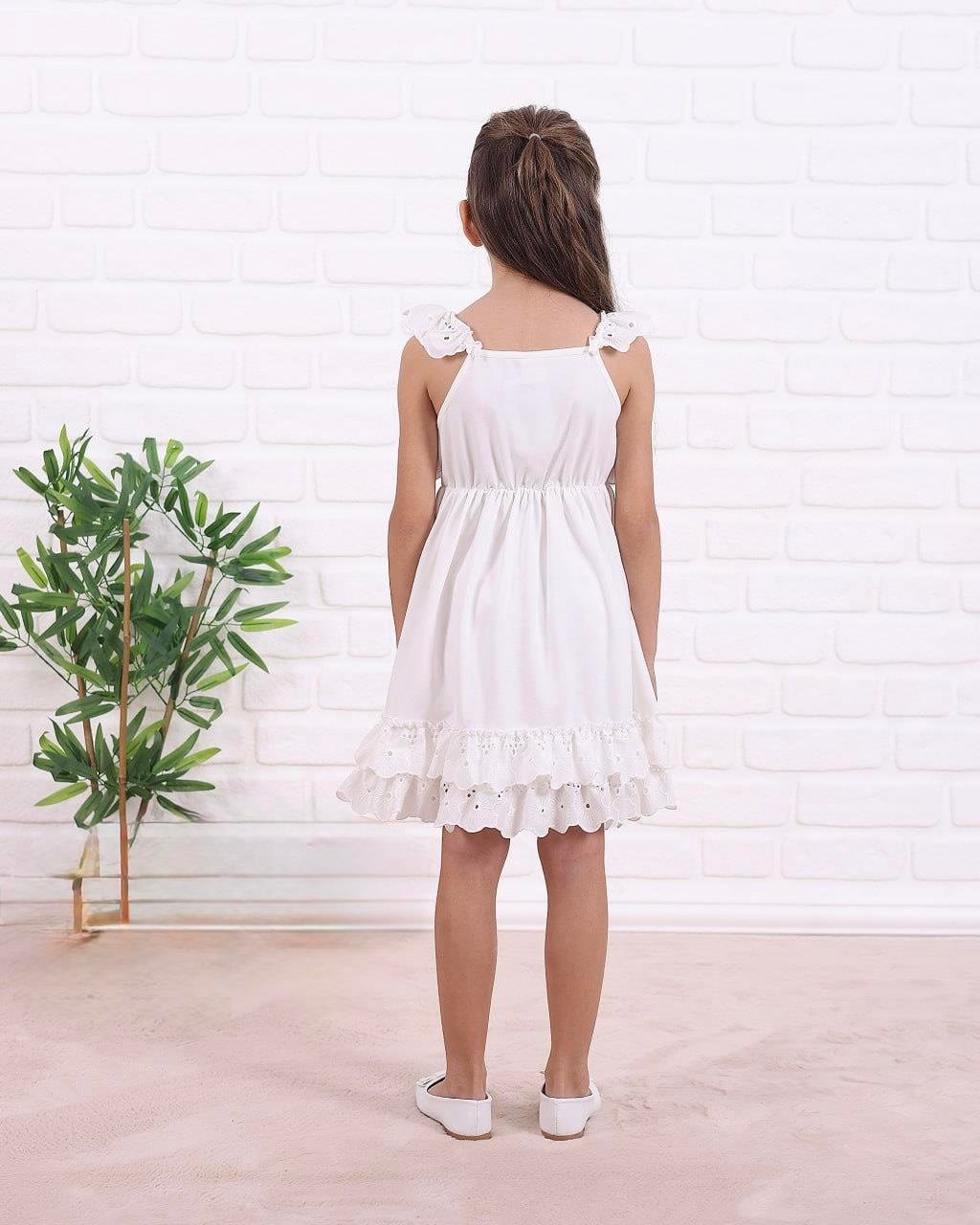 9666 Kids Fırfırlı Askılı Fisto Elbise 3-4/6-7 Yaş