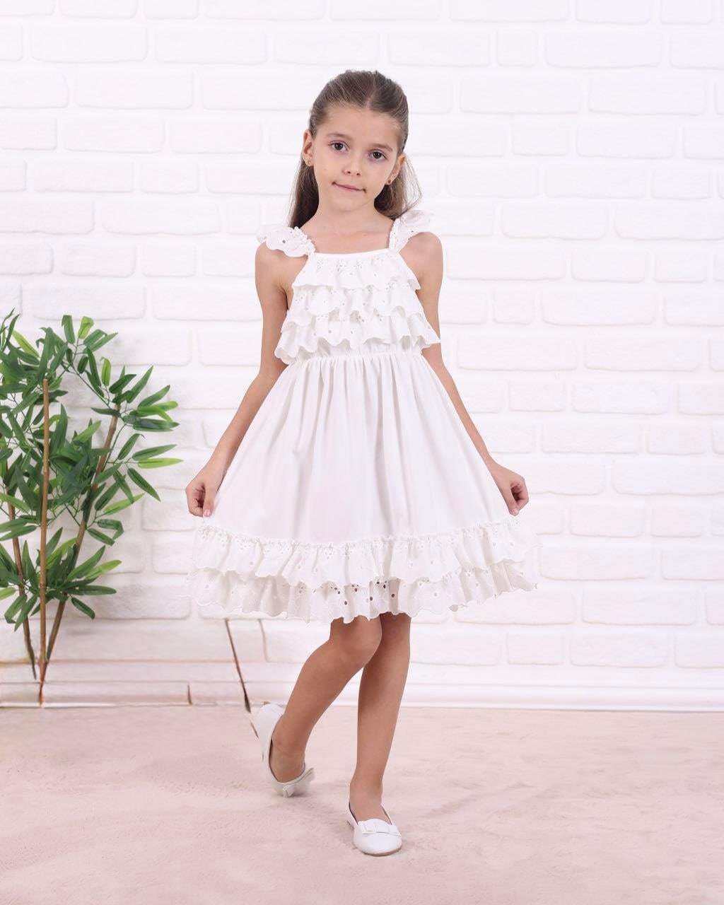 9666 Kids Fırfırlı Askılı Fisto Elbise 3-4/6-7 Yaş
