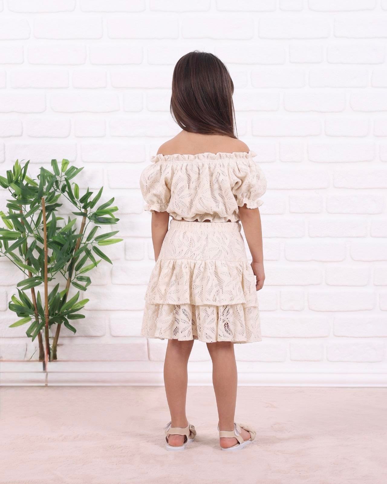 9669 Kids Dantelli Etek Bluz Takım 2-3/6-7 Yaş