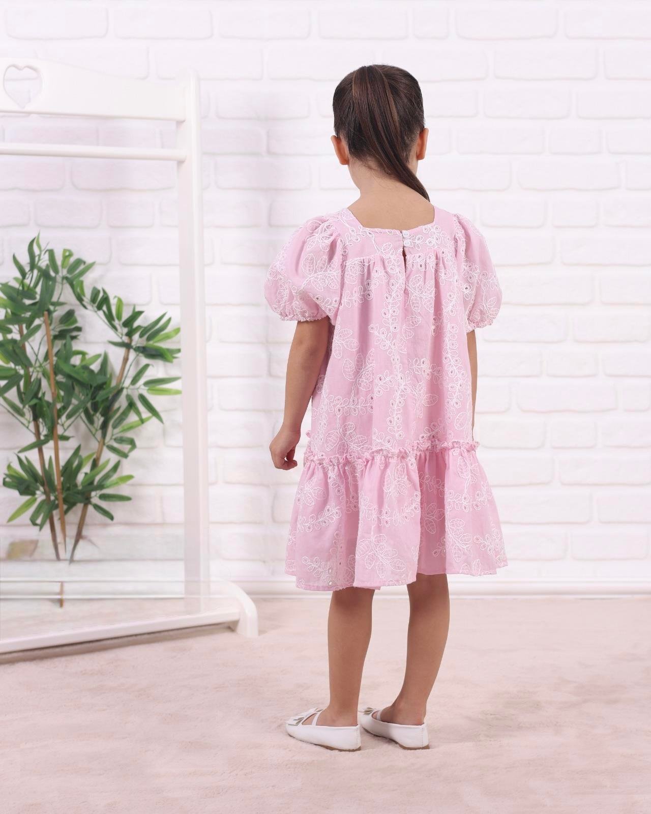 9754 Kids Yarım Kol Fisto Elbise 2-3/7-8 Yaş