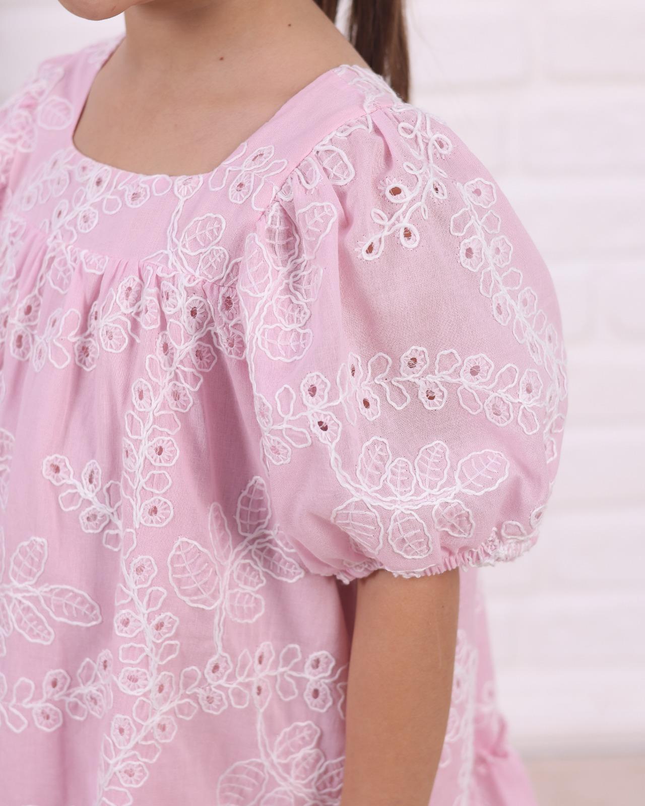 9754 Kids Yarım Kol Fisto Elbise 2-3/7-8 Yaş