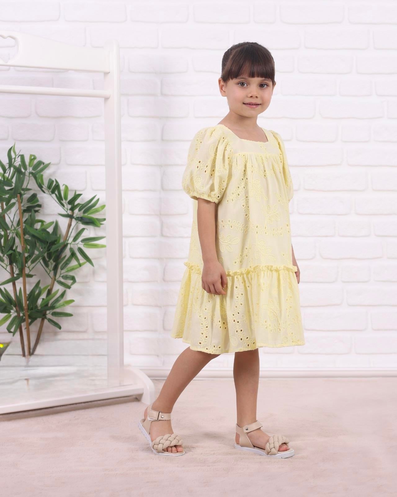 9754 Kids Yarım Kol Fisto Elbise 2-3/7-8 Yaş