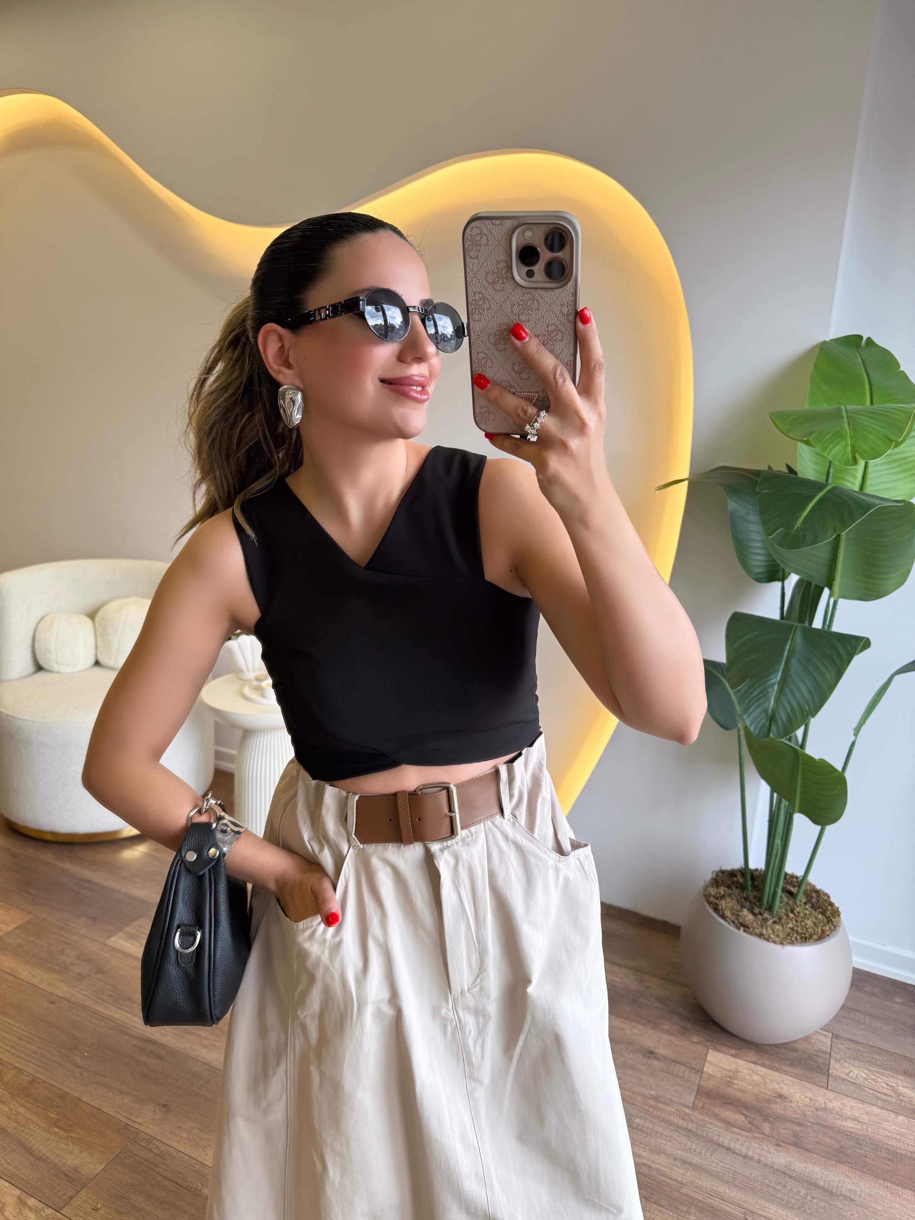 9765 Çapraz Detaylı Büstiyer Bluz