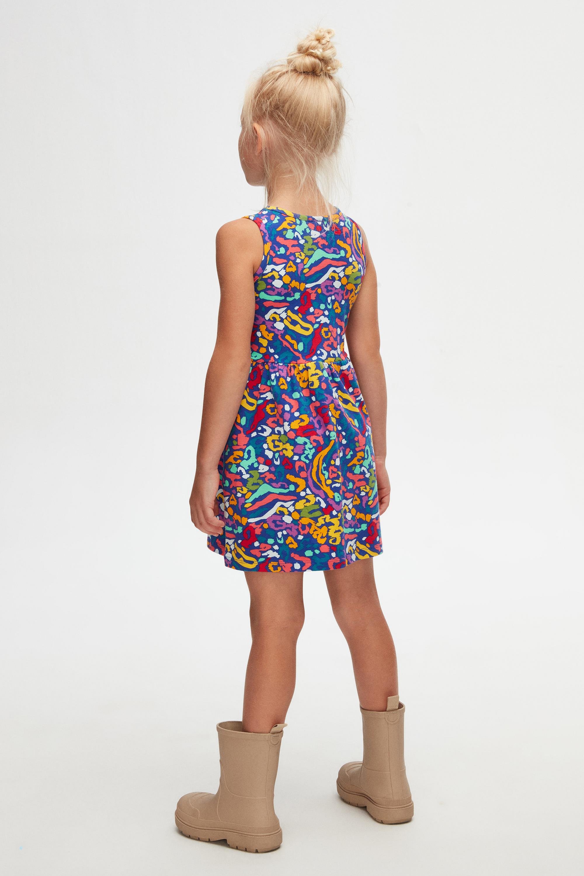 9778 Kids Kolsuz Desenli Elbise 5- 8 Yaş