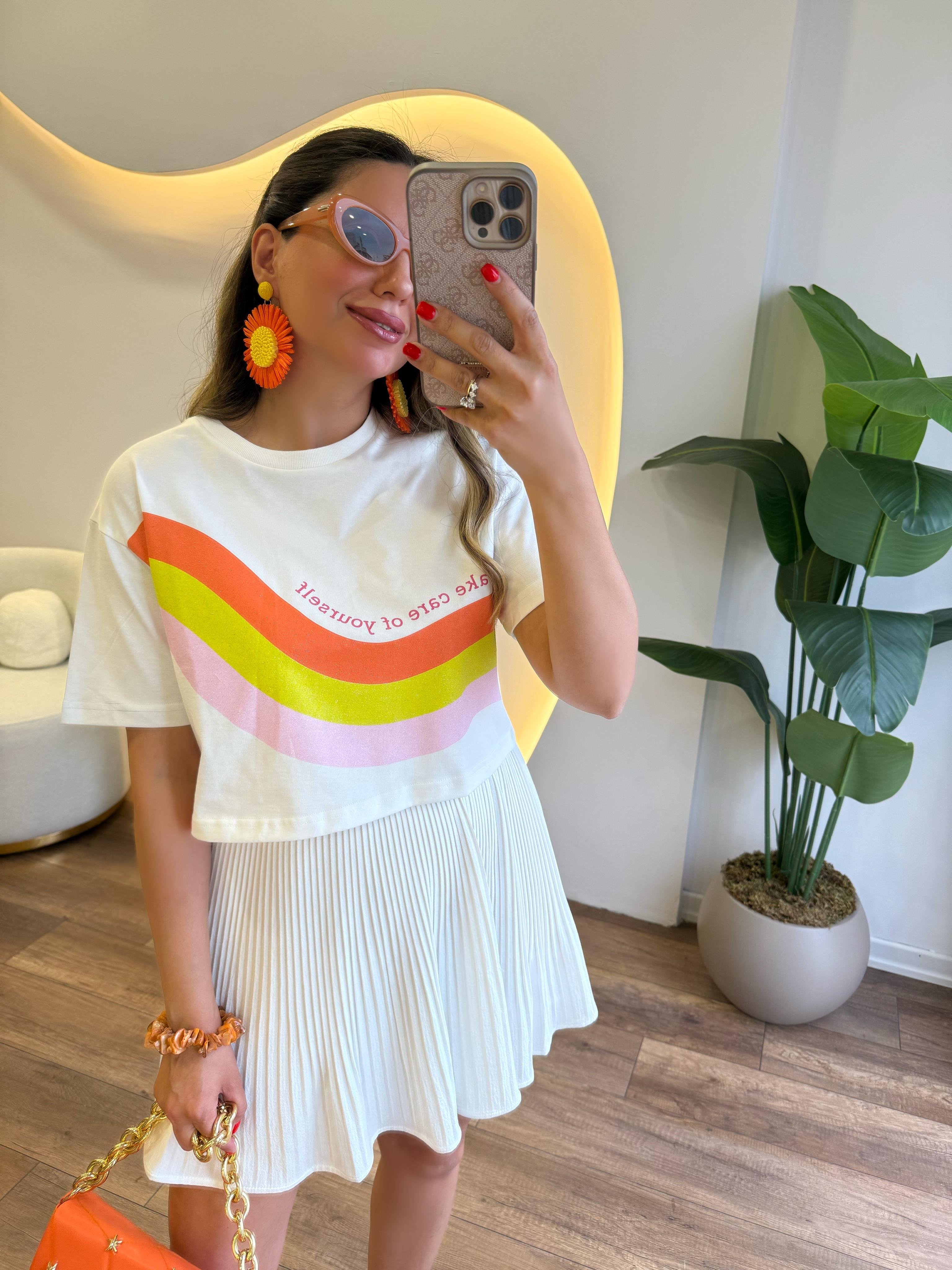 9793 Renkli Şeritli Tshirt