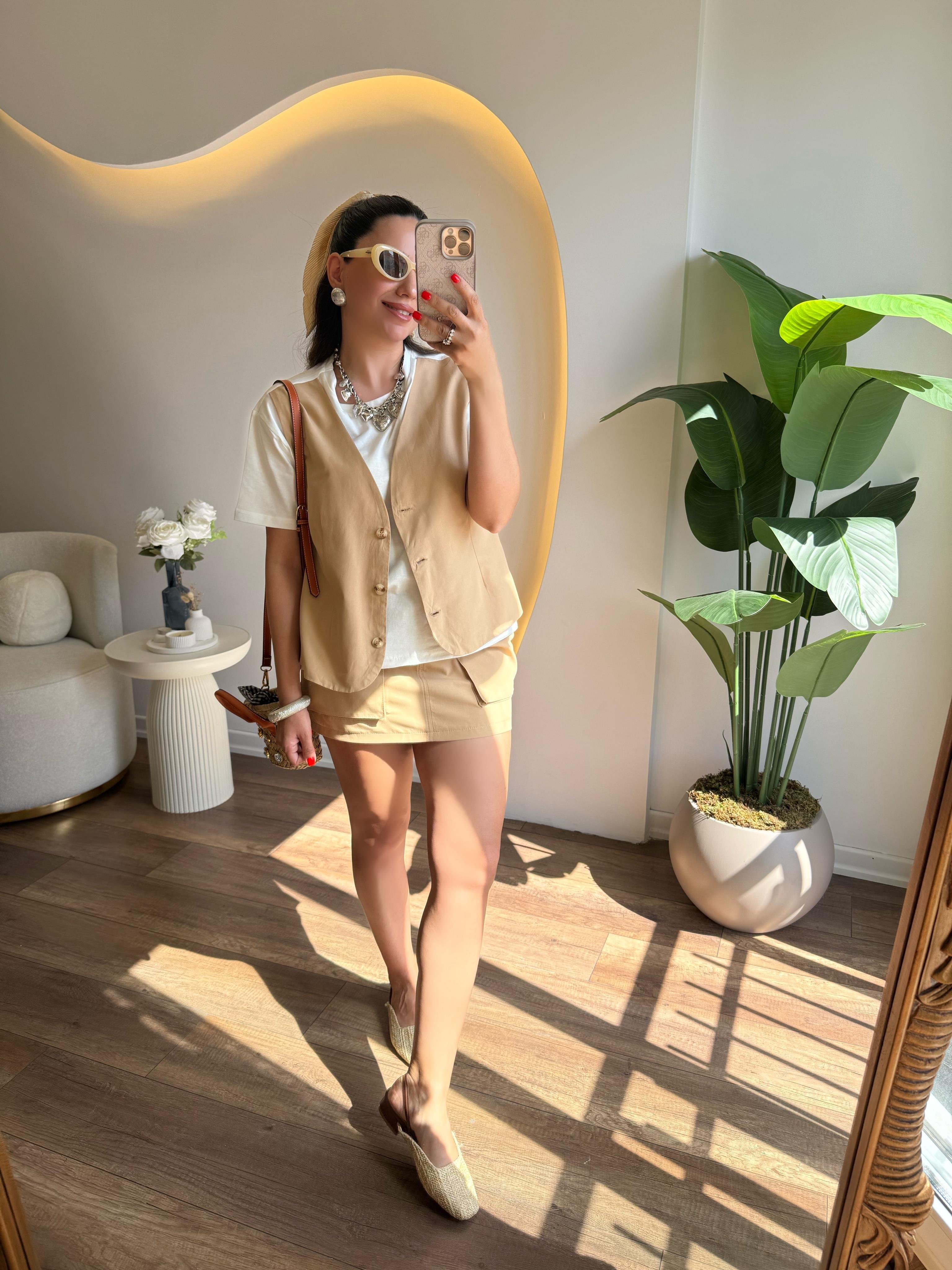 9813 Camel Etek Bluz Takım