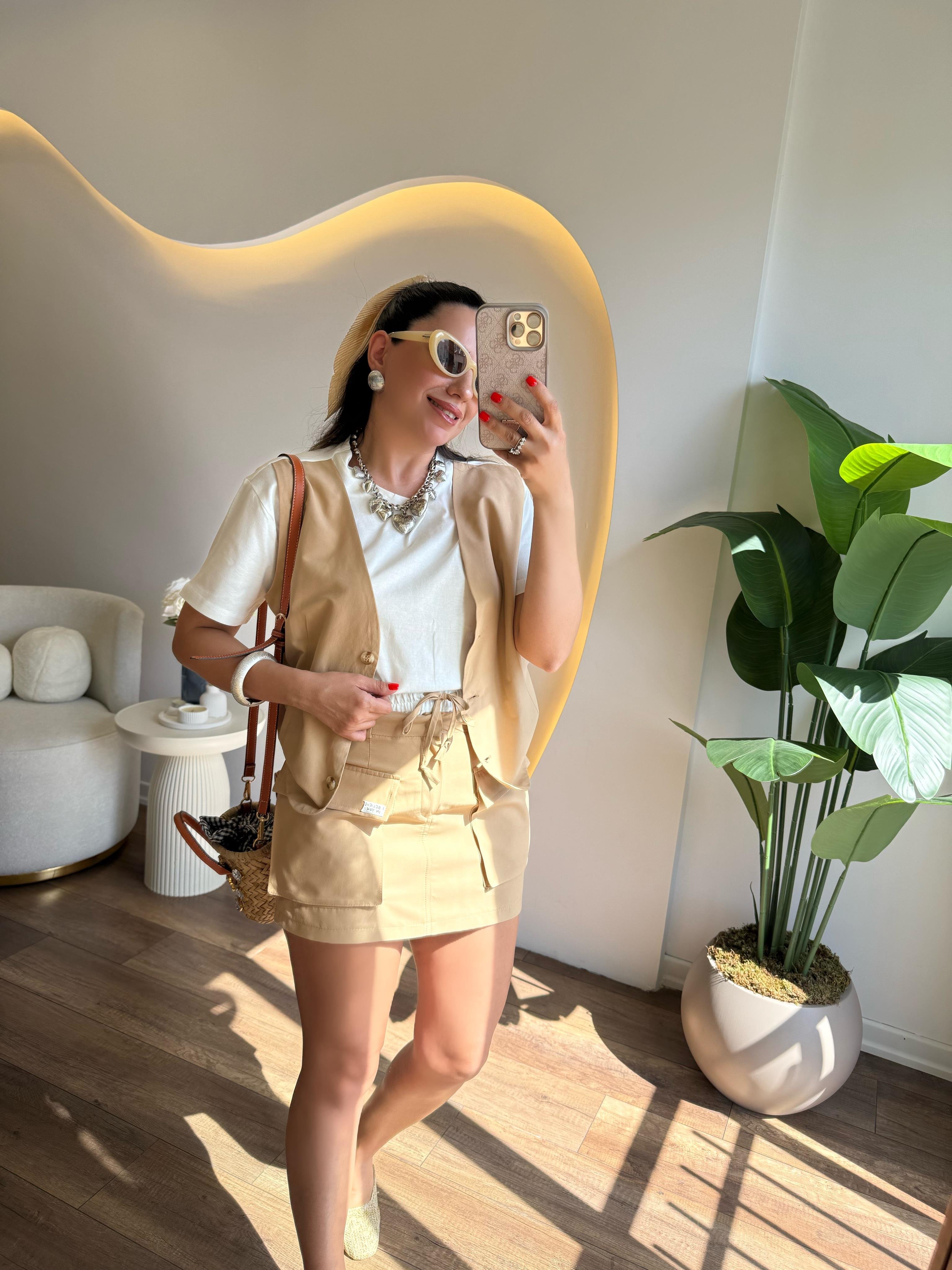 9813 Camel Etek Bluz Takım