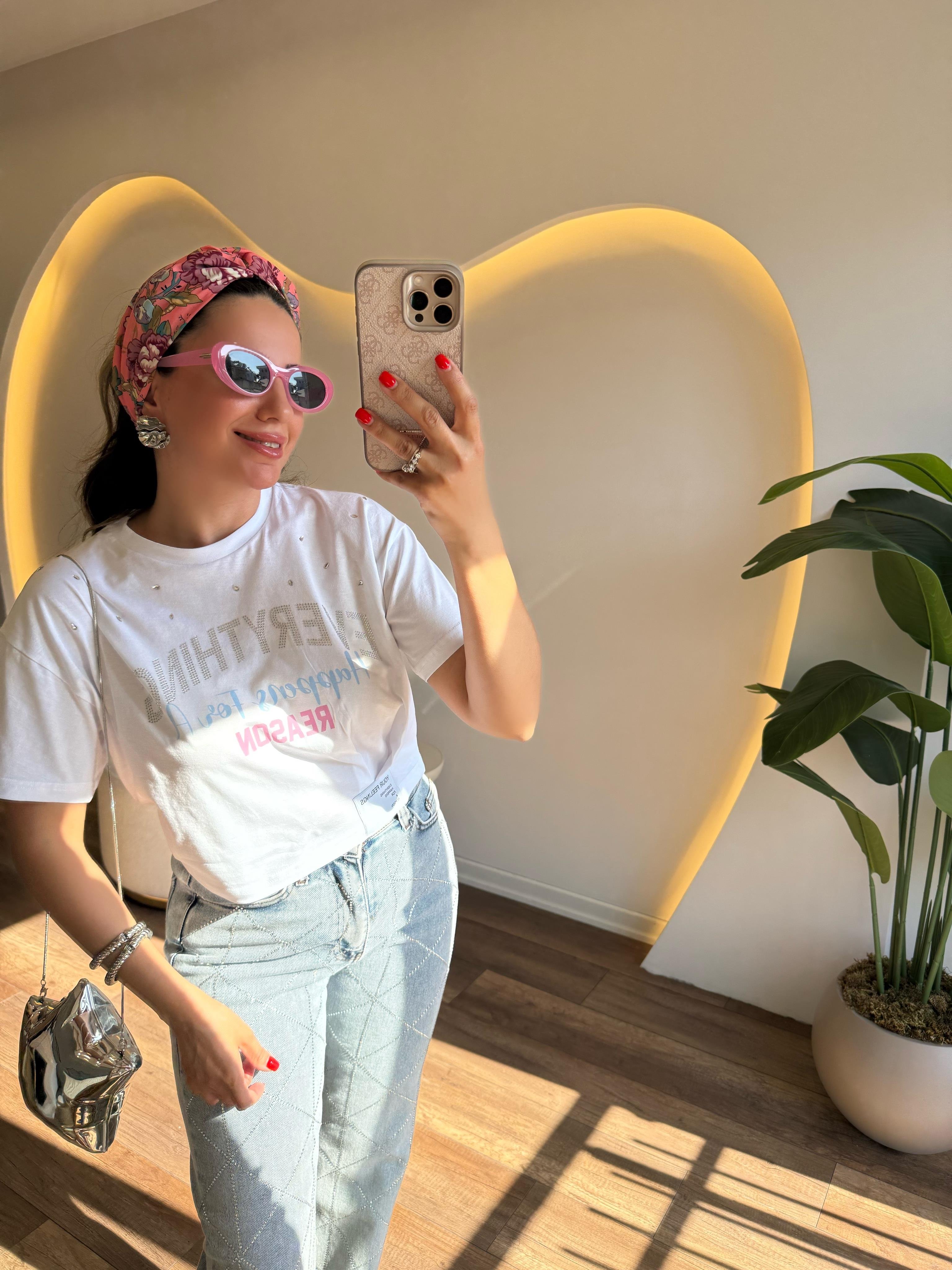 9817 Everything Taşlı Tshirt