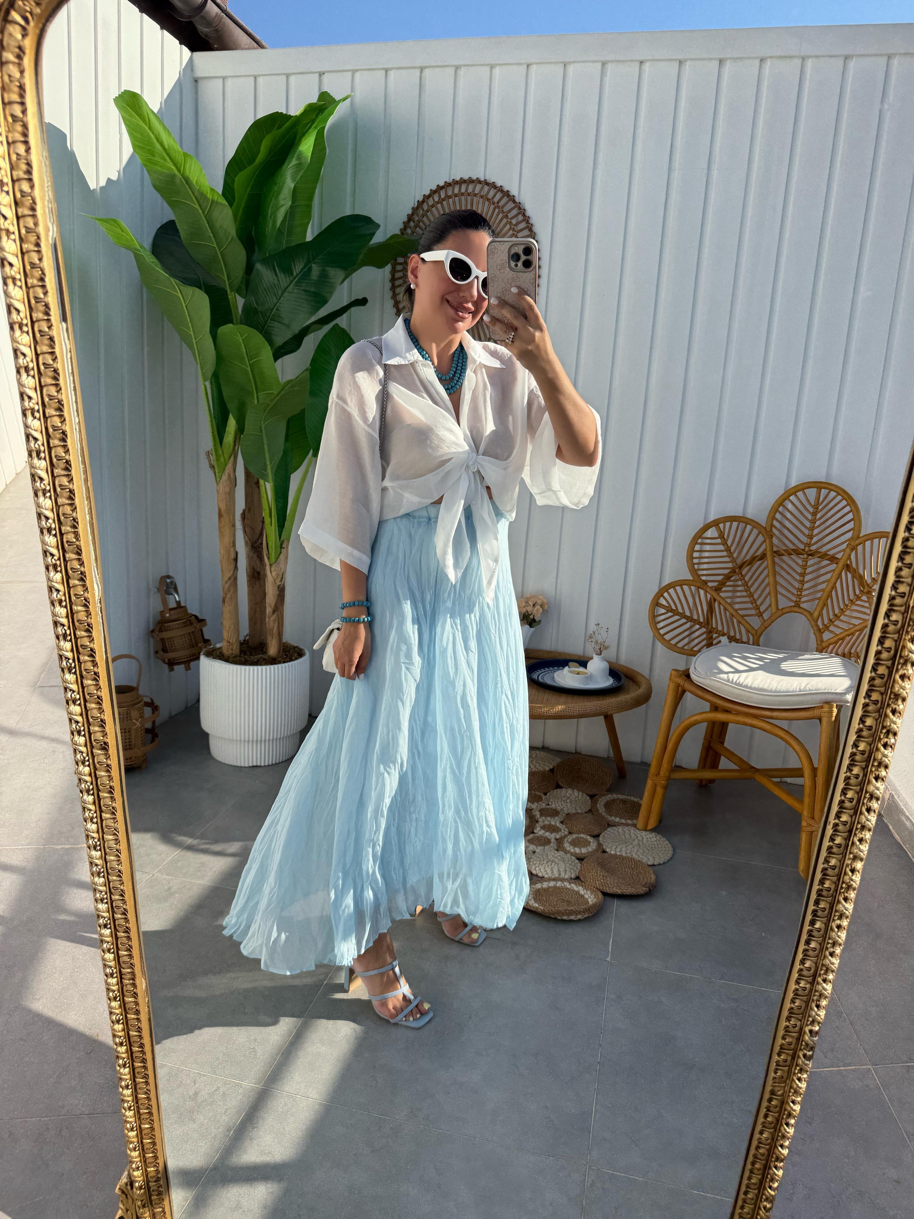 9928 İpeksi Oversize Gömlek