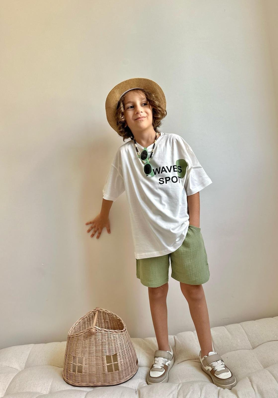 9935 Kids Waves Baskılı Erkek Takım 5-6/13-14 Yaş