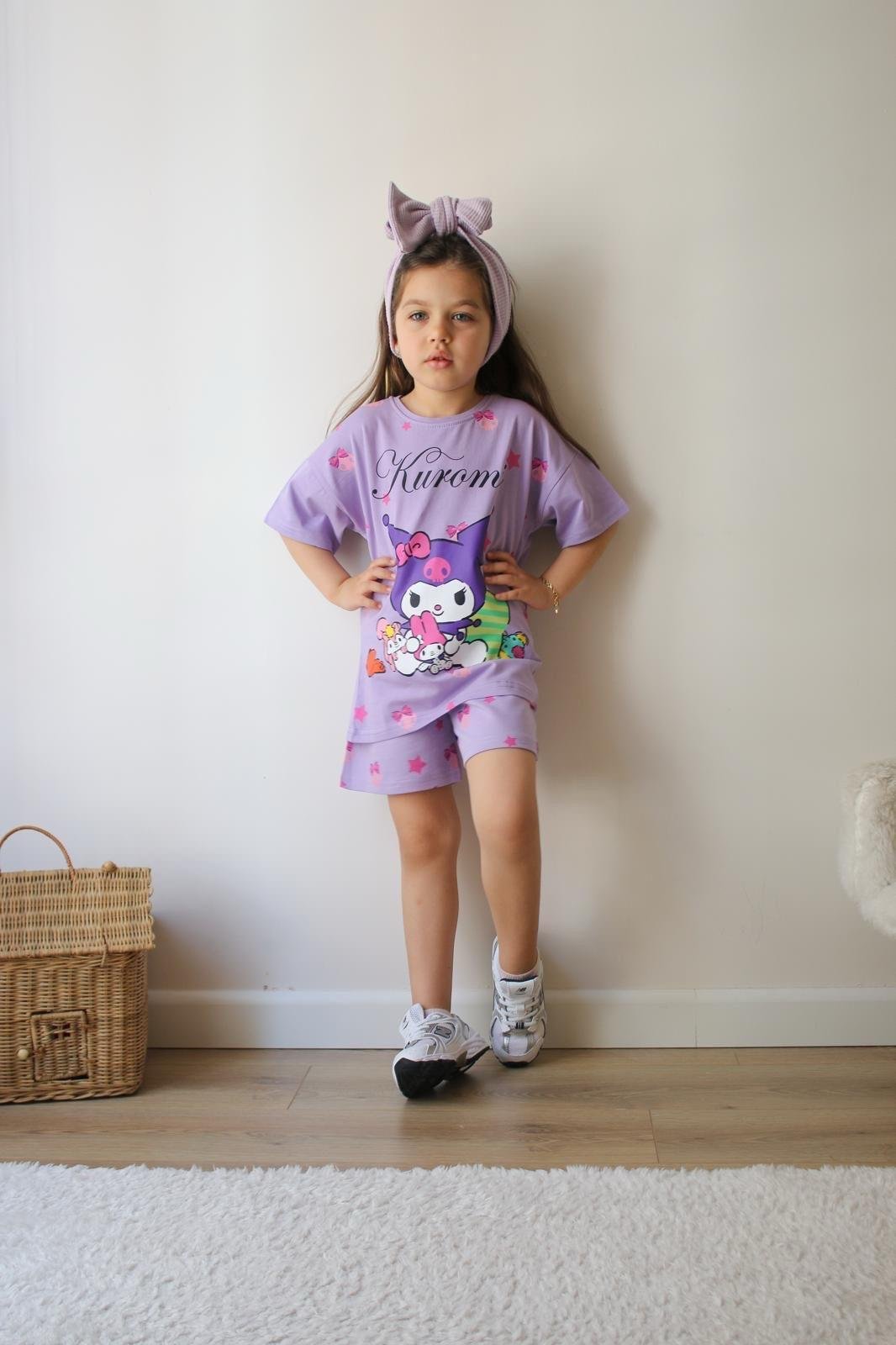 9965 Kids Kuro.Baskılı Mor Takım 3-4/9-10 Yaş