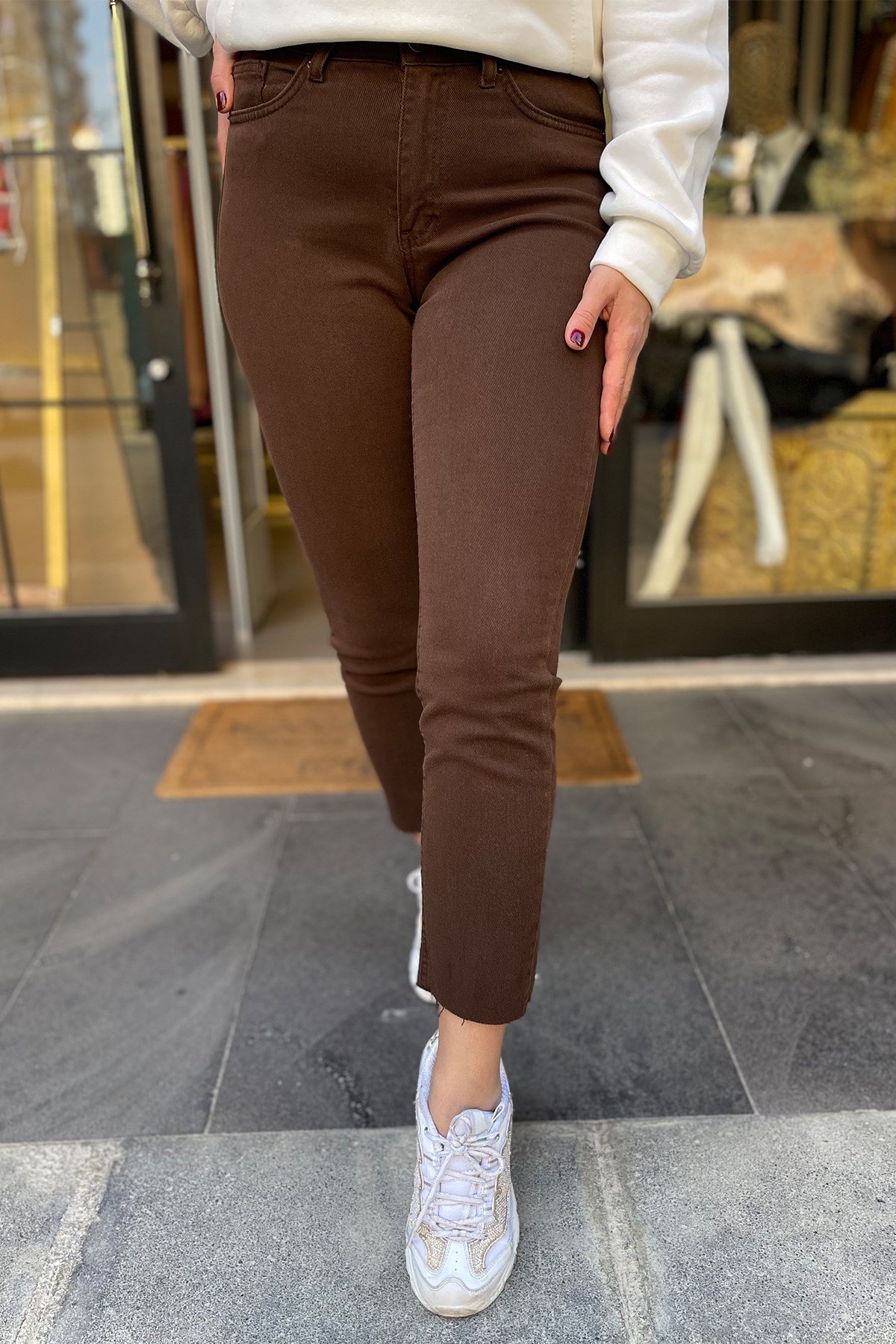 Acı Kahve  Paça Kesik Pantolon