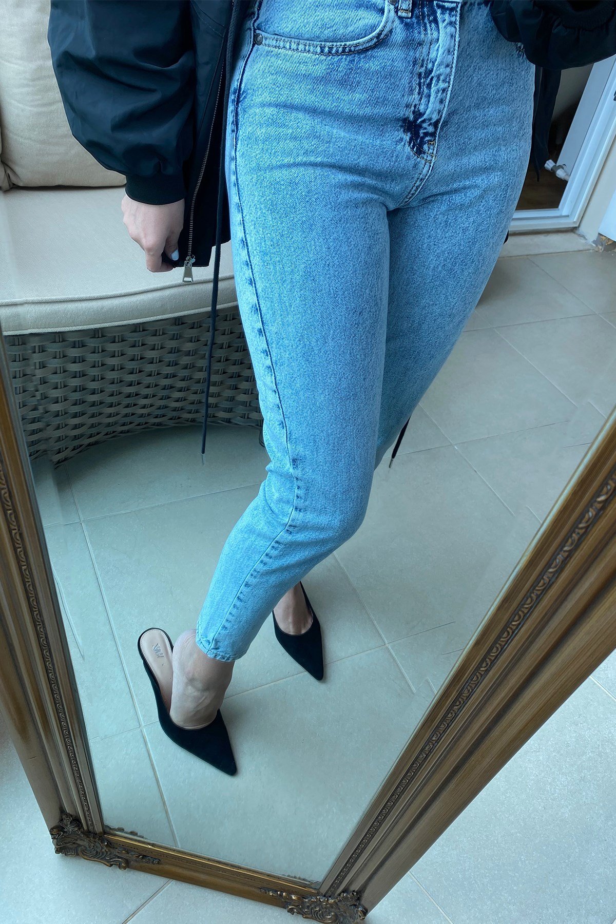 Açık Renk Mom Fit Pantolon