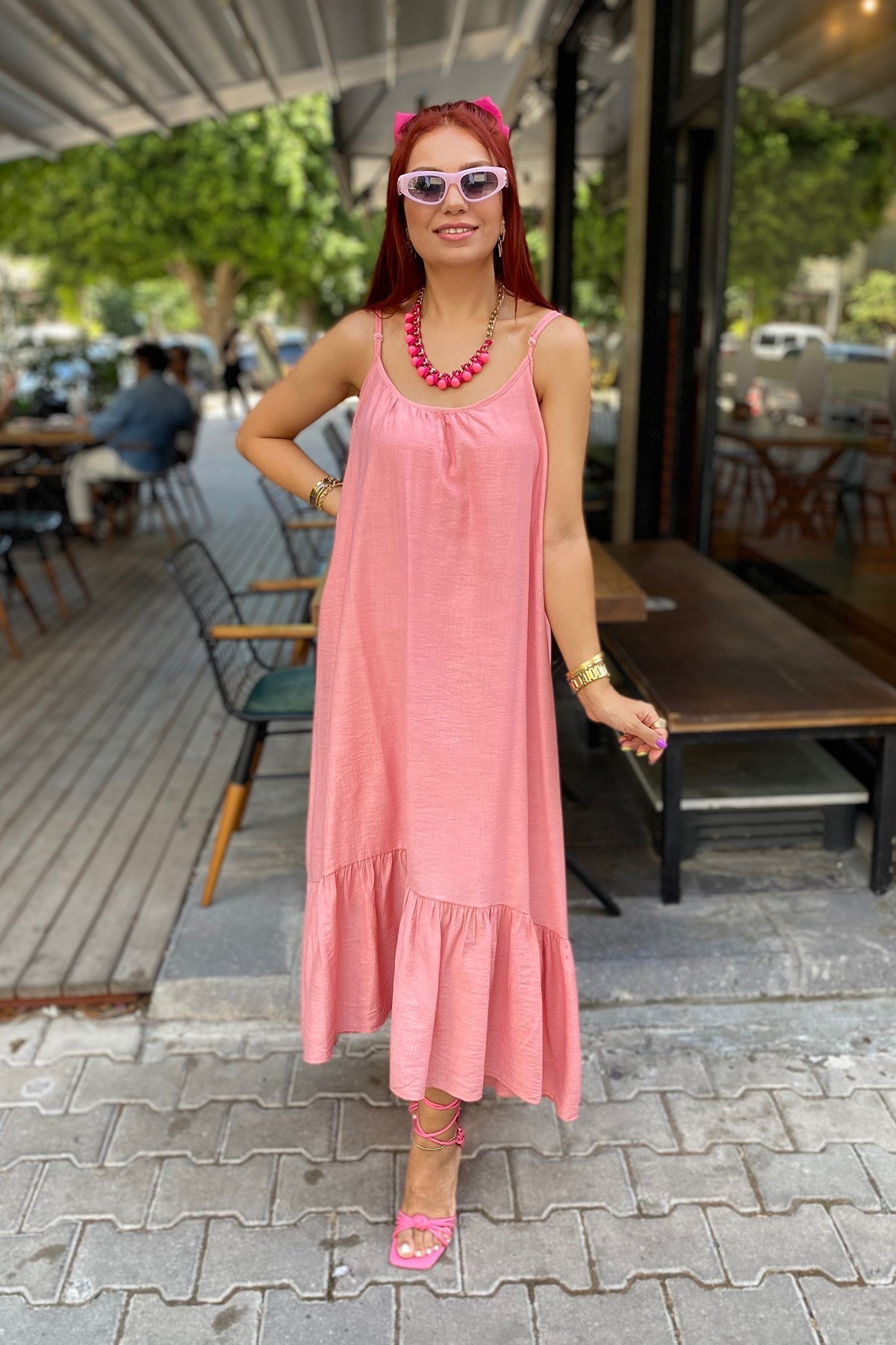 Askılı Düz Elbise