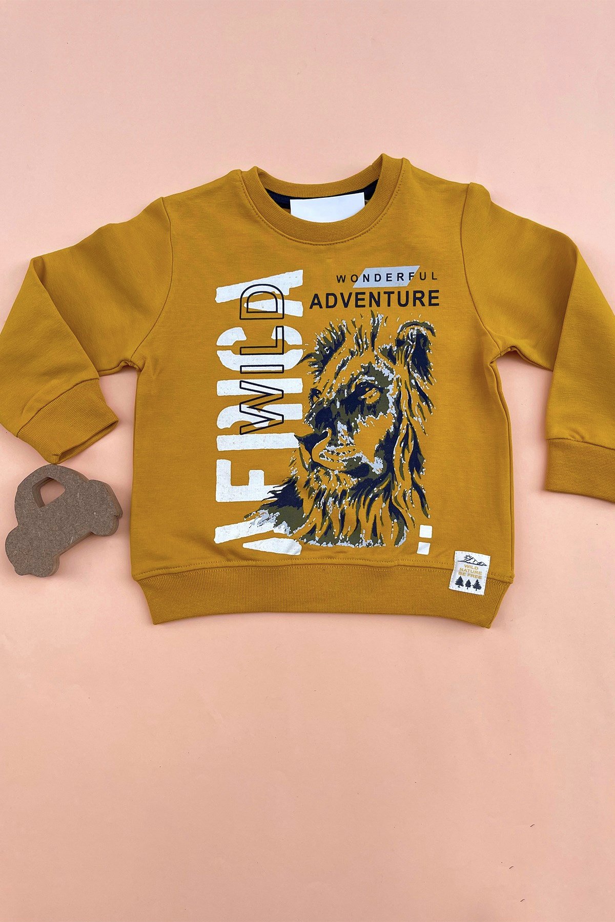 Aslan Baskılı Sarı Sweatshirt