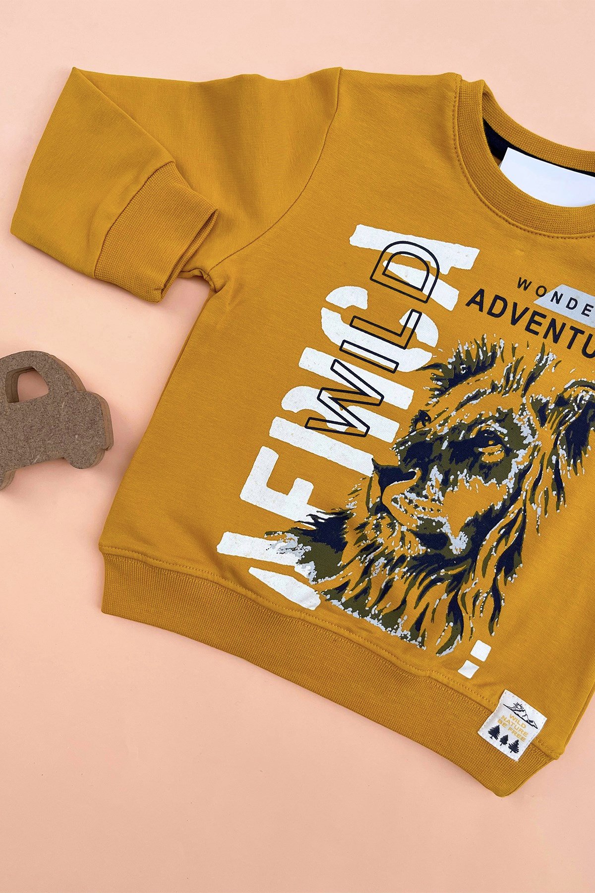 Aslan Baskılı Sarı Sweatshirt