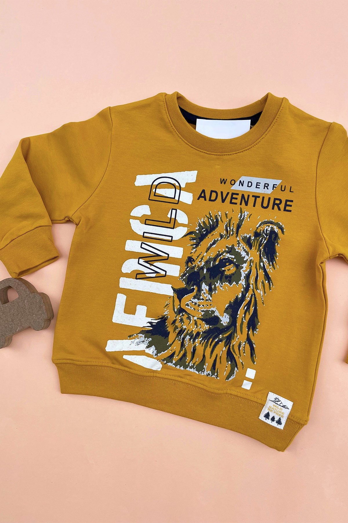 Aslan Baskılı Sarı Sweatshirt