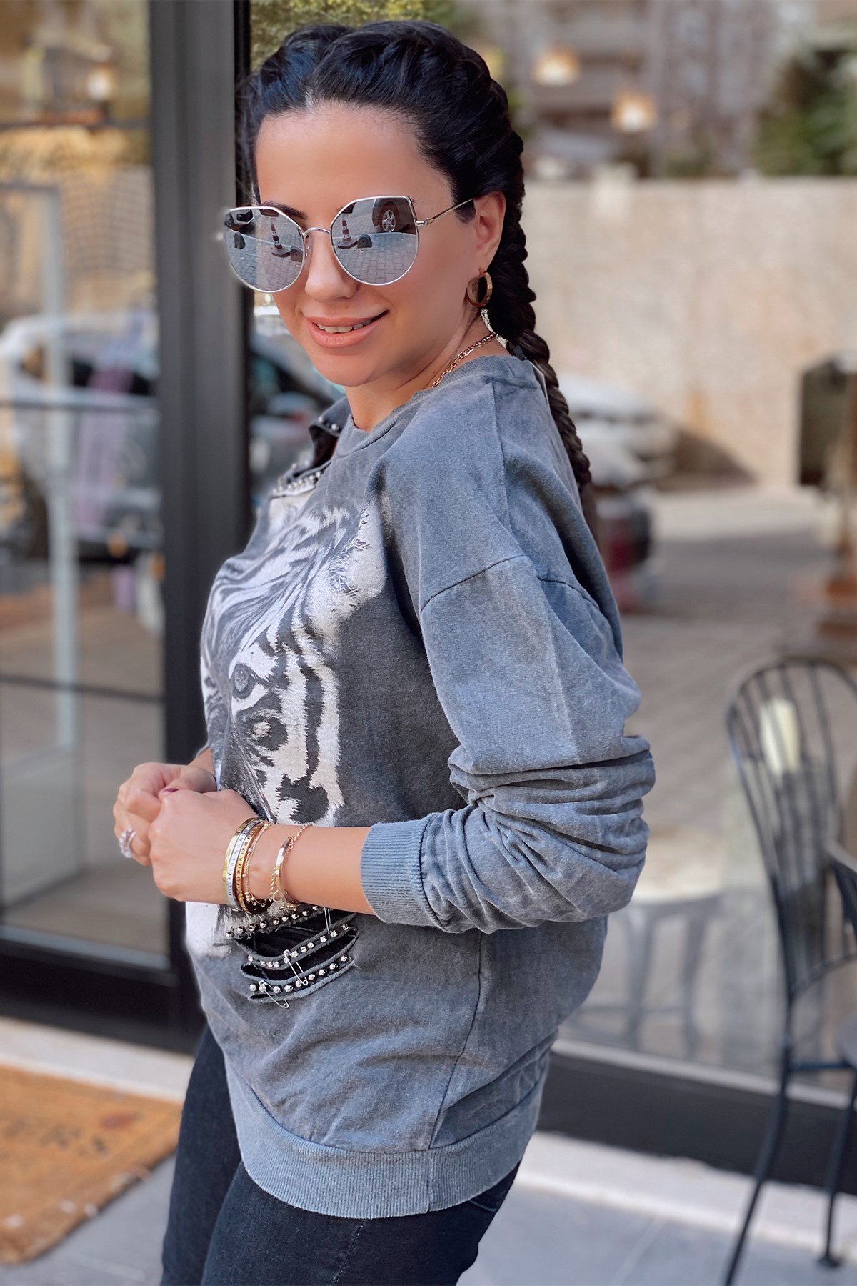 Aslan Detaylı Sweatshirt