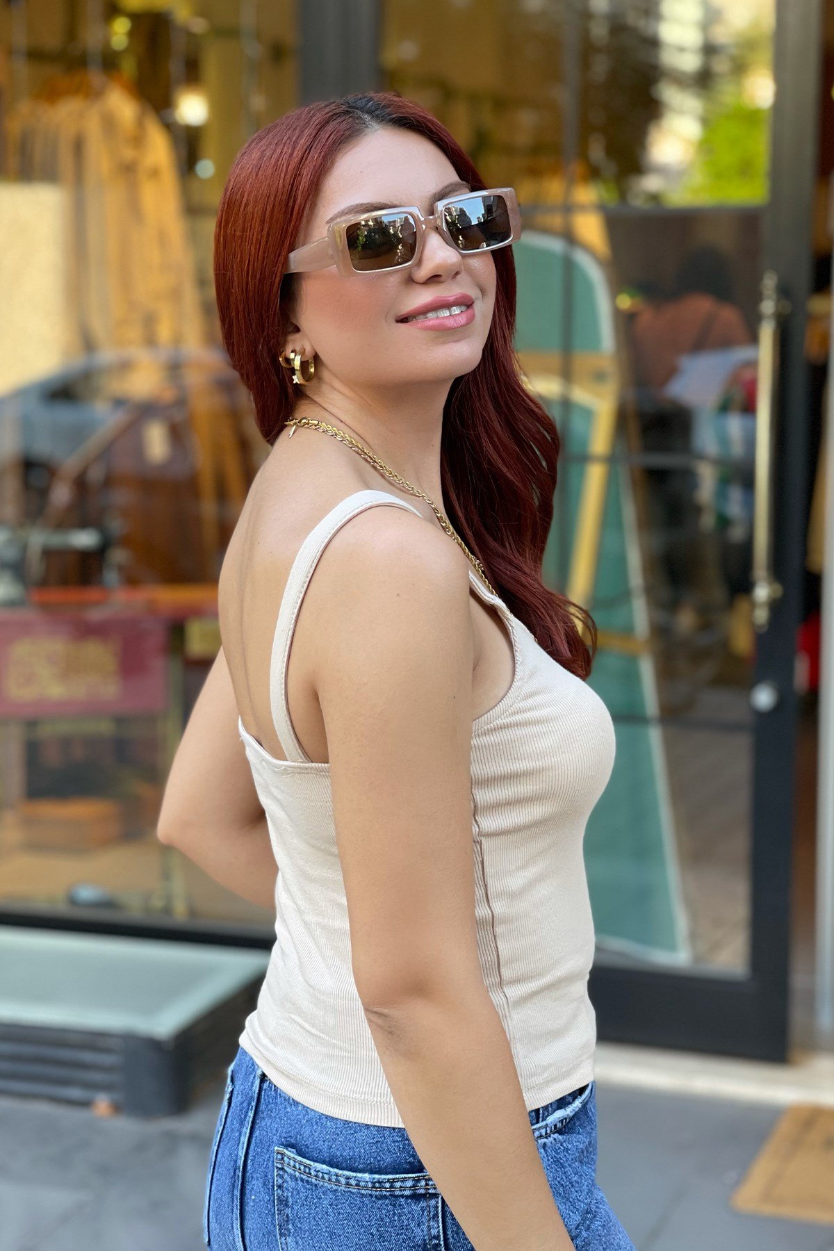 Bej Askılı Basic Atlet