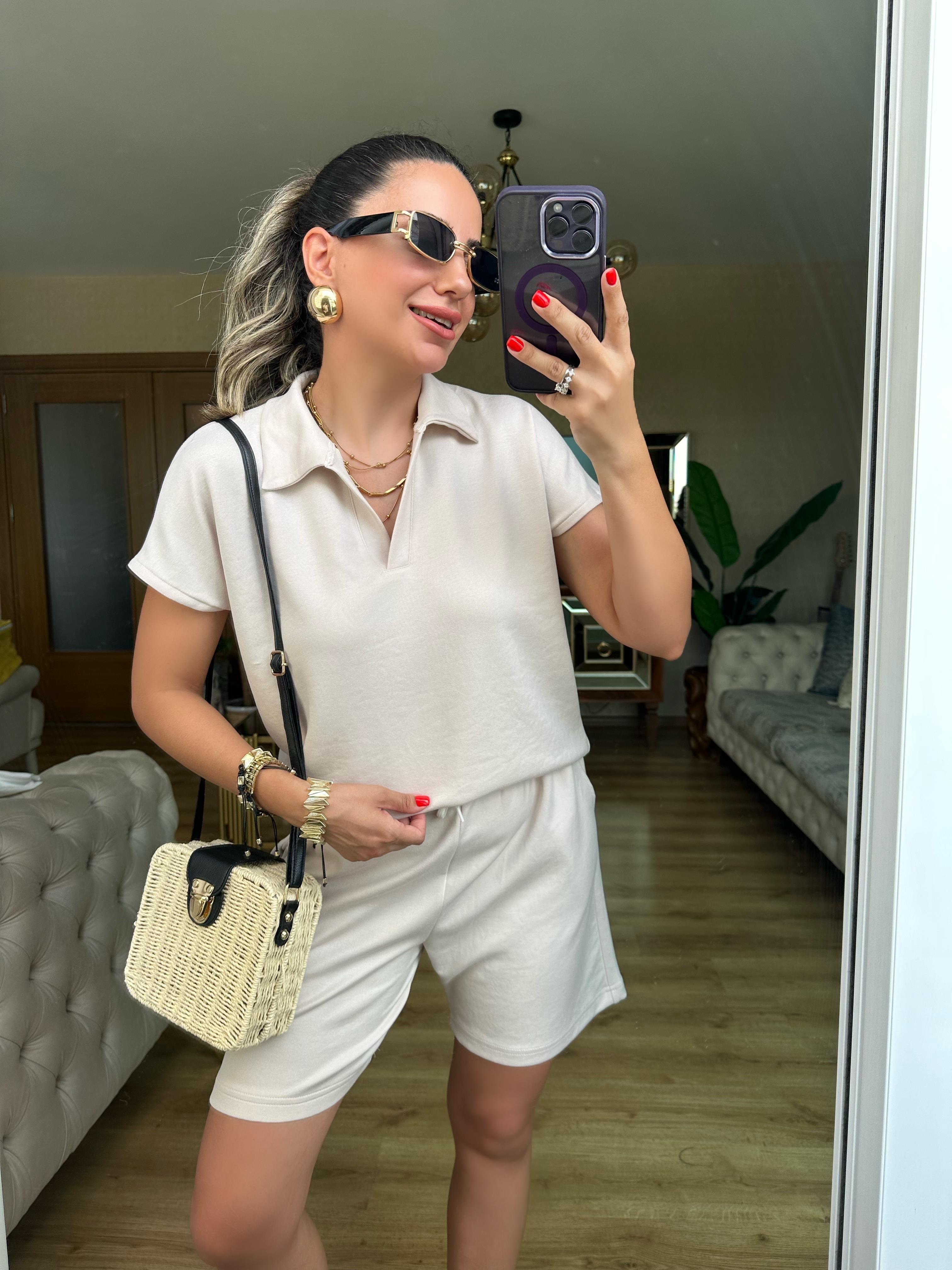 Bej Oysh Modal Şort Takım