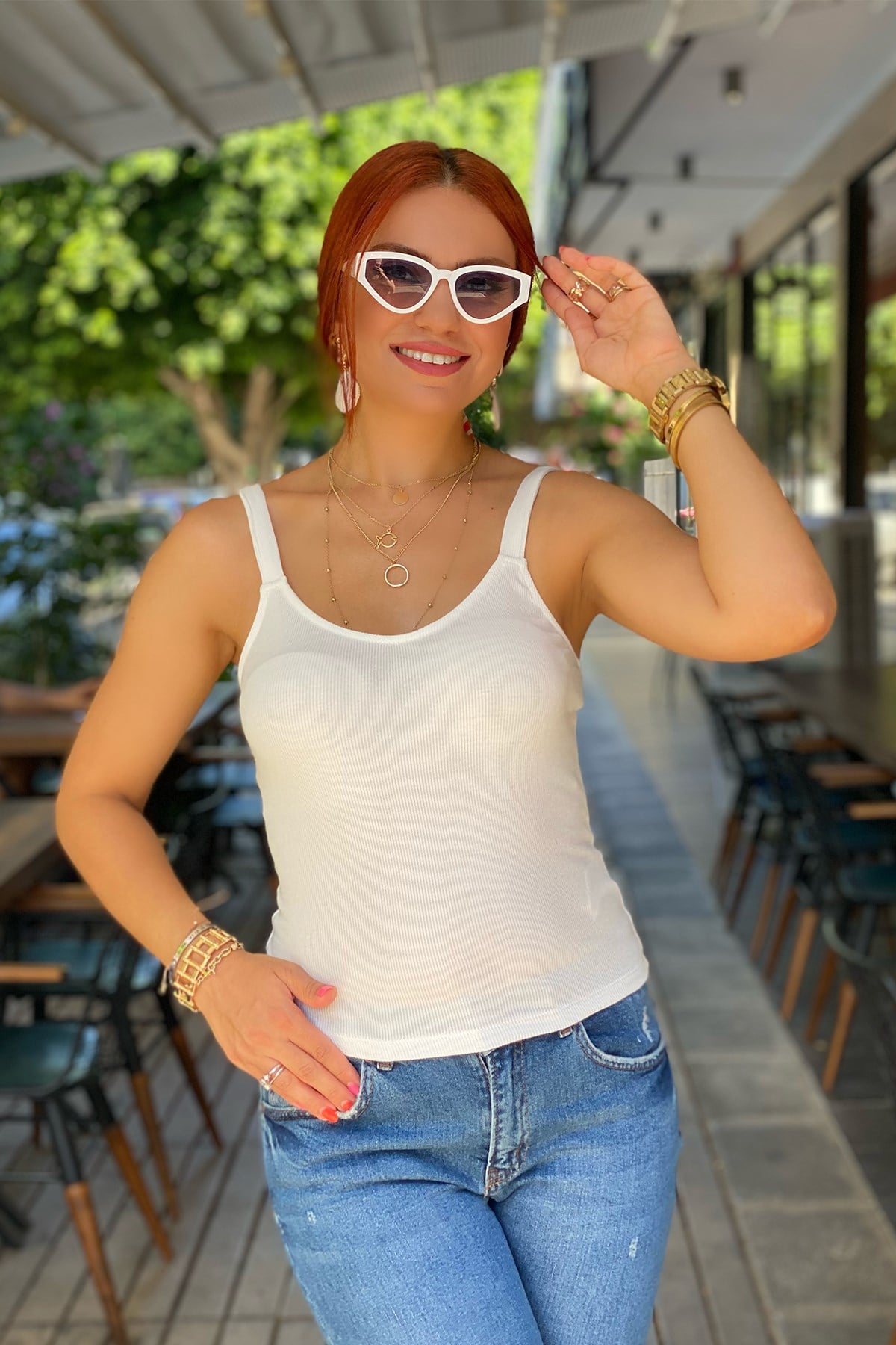 Beyaz Askılı Basic Atlet