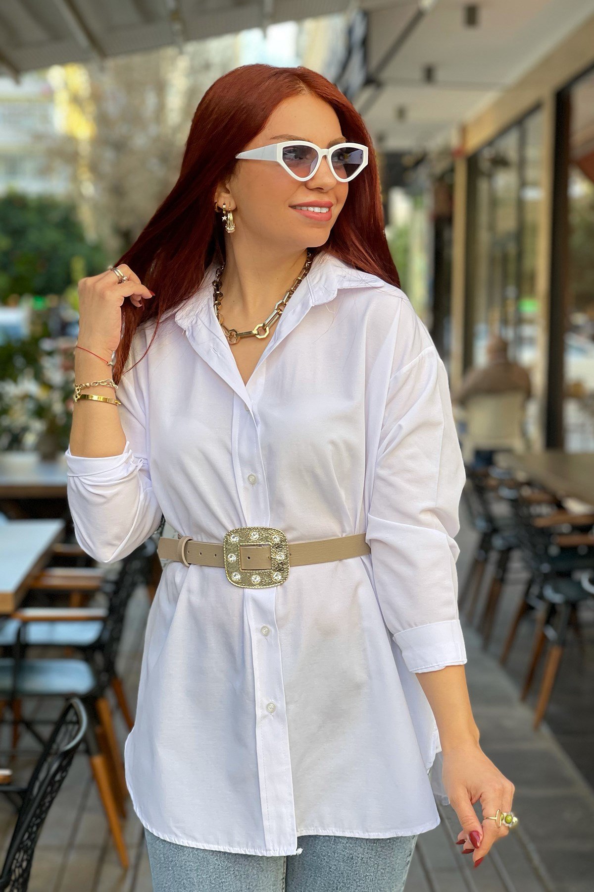 Beyaz Poplin Gömlek