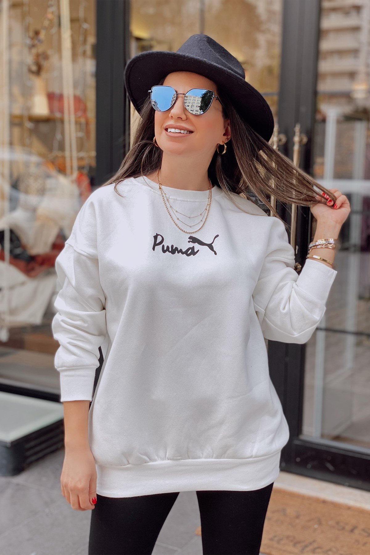 Beyaz Puma Sweatshirt