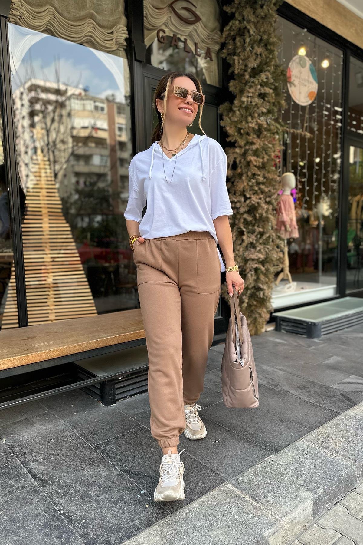 Camel Renk Eşofman Altı