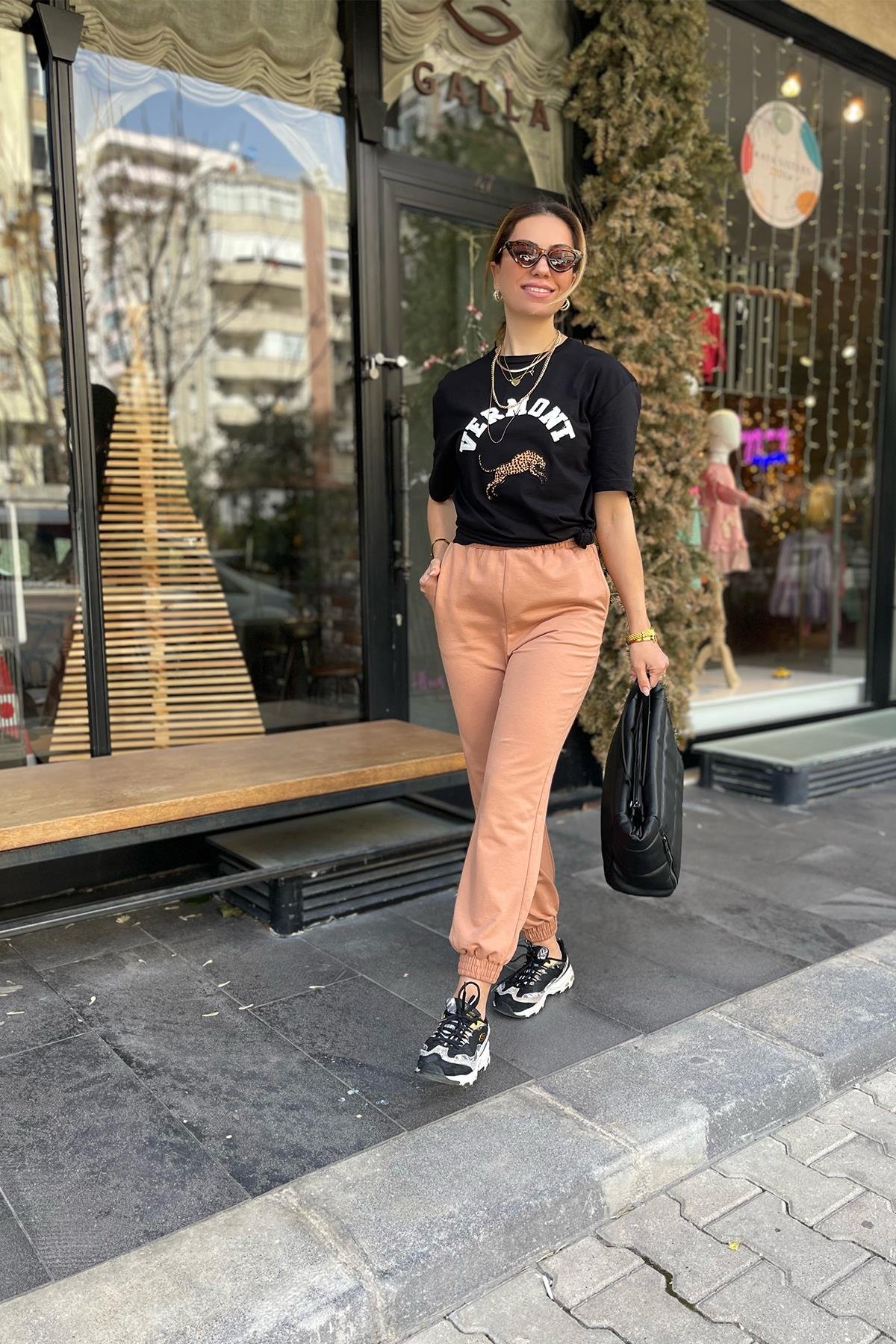 Camel Renk Jogger Eşofman Altı