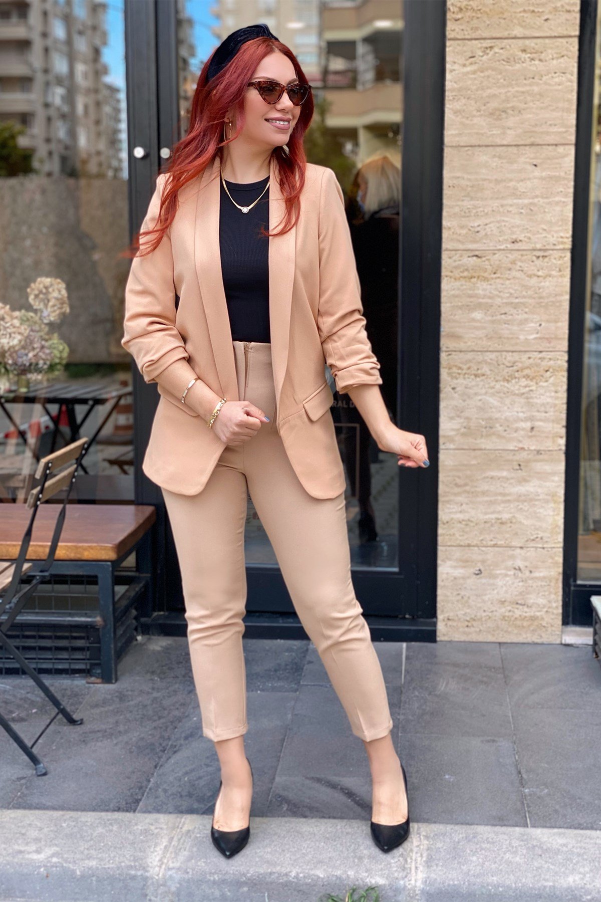 Camel Renk Kumaş Pantolon