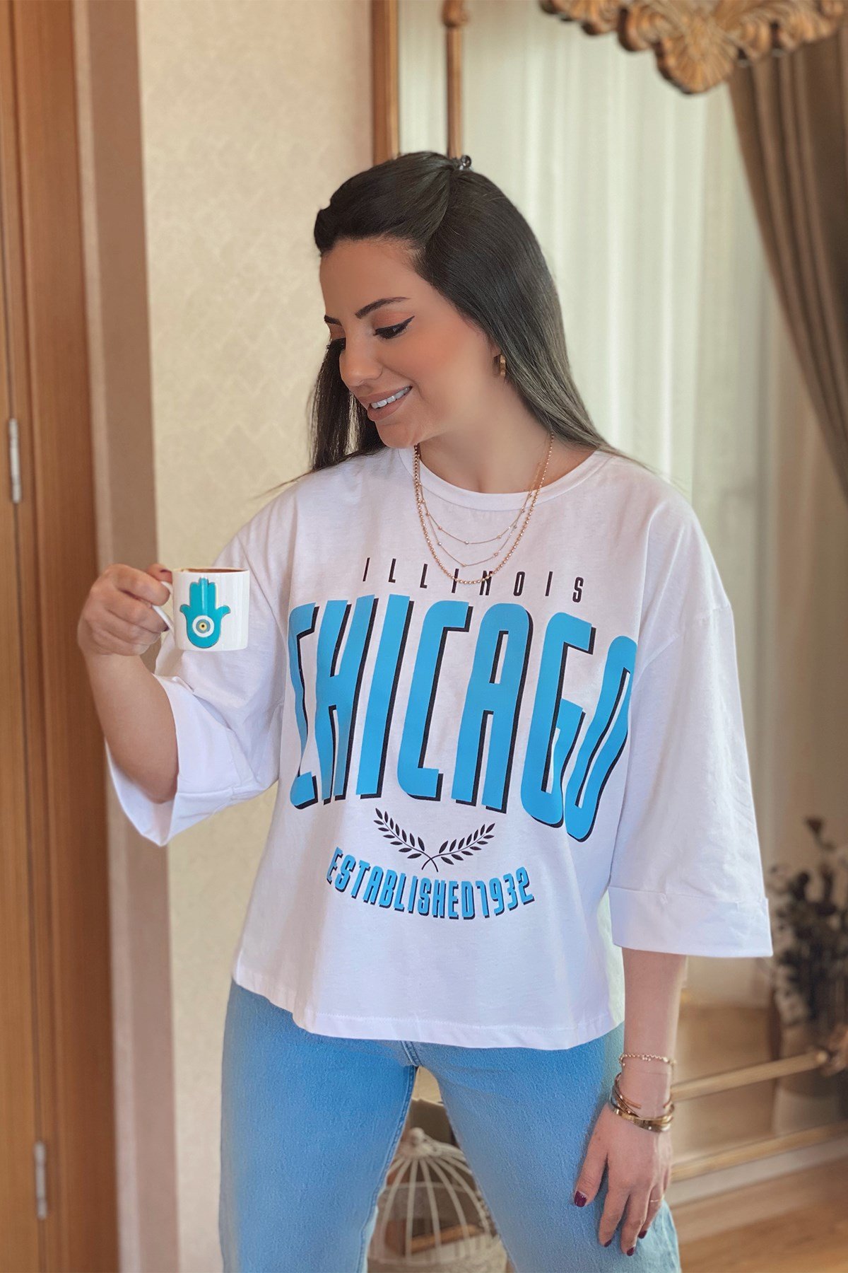 Chicago Baskılı Tshirt