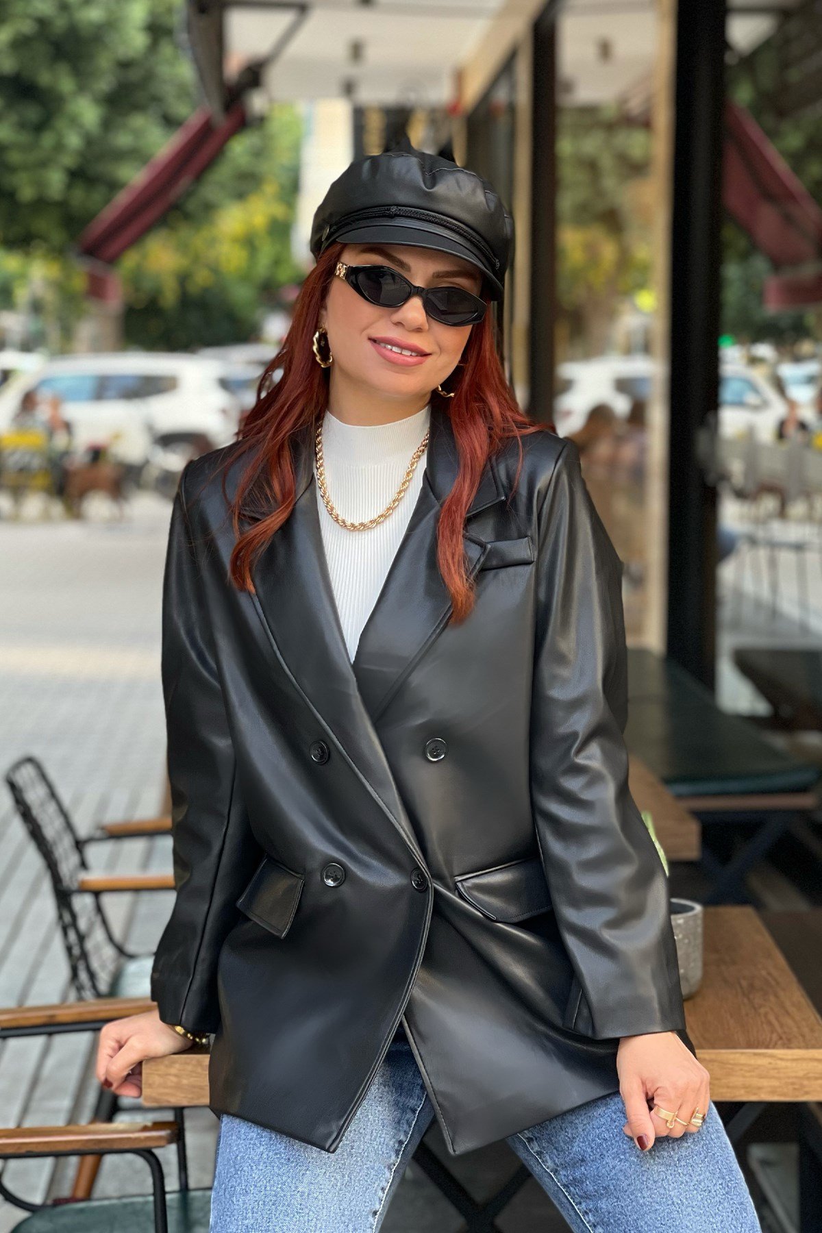 Deri Blazer Ceket