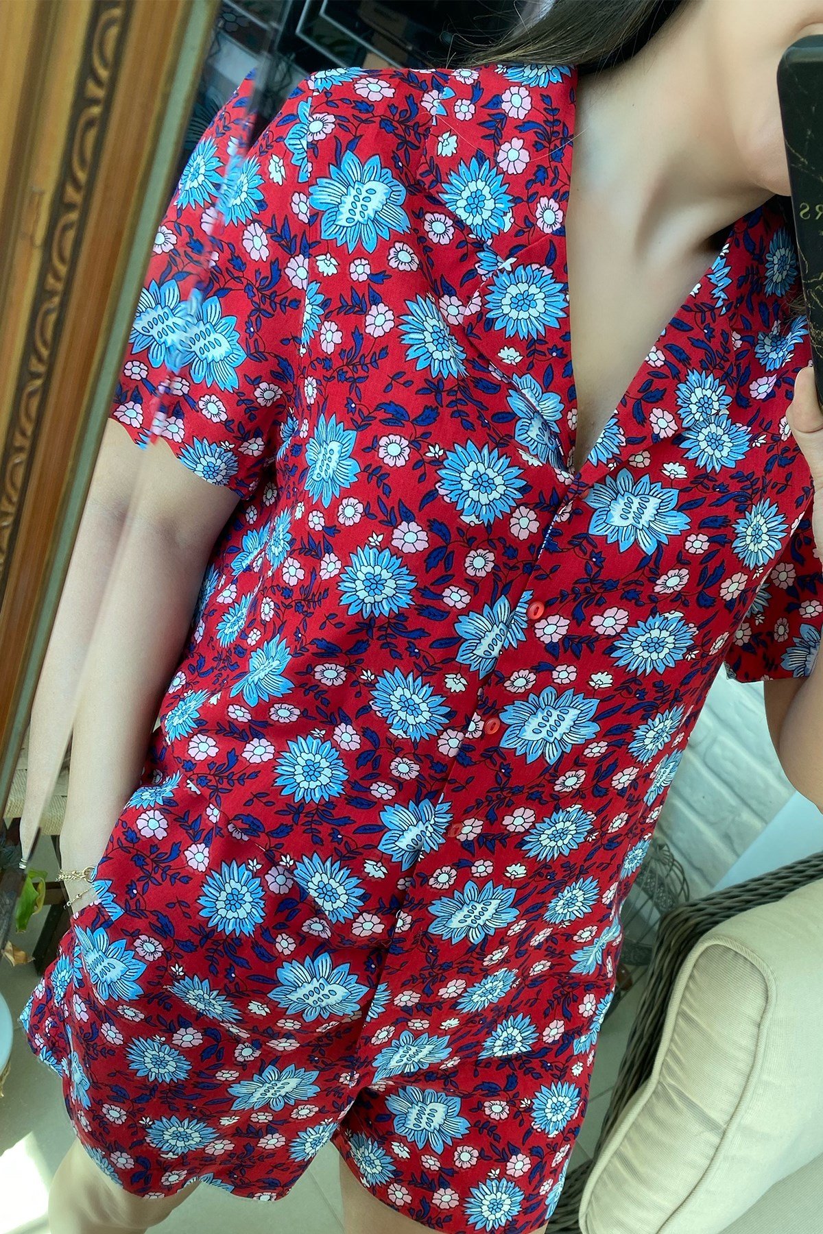 Desenli Kısa Pijama Takım
