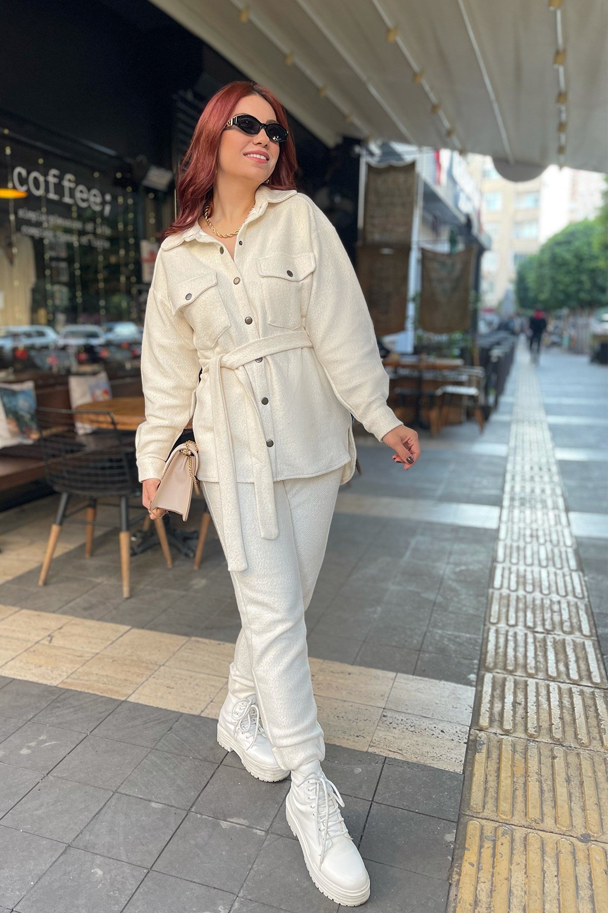 Ekru Renk Pantolon Takım