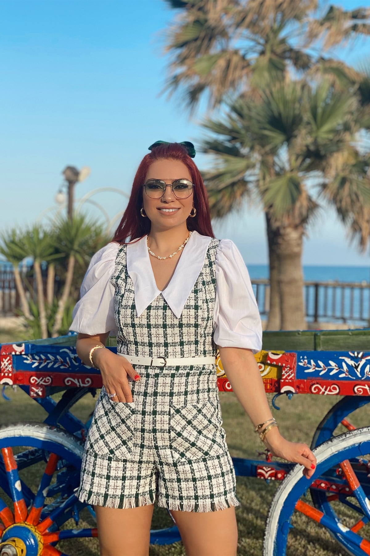 Gömlek Detaylı Tüvit Şort Tulum