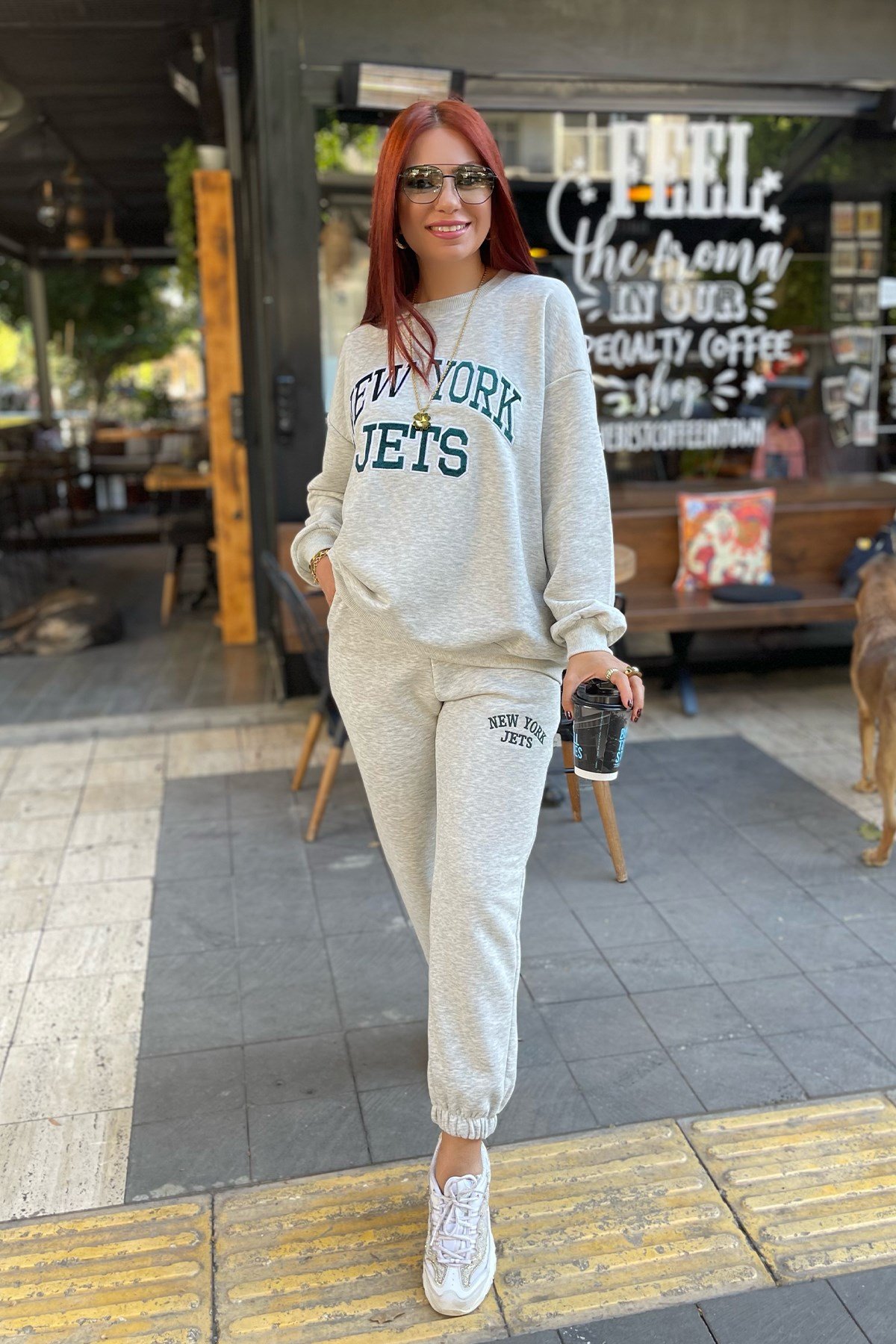 Gri Newyork Eşofman Takım