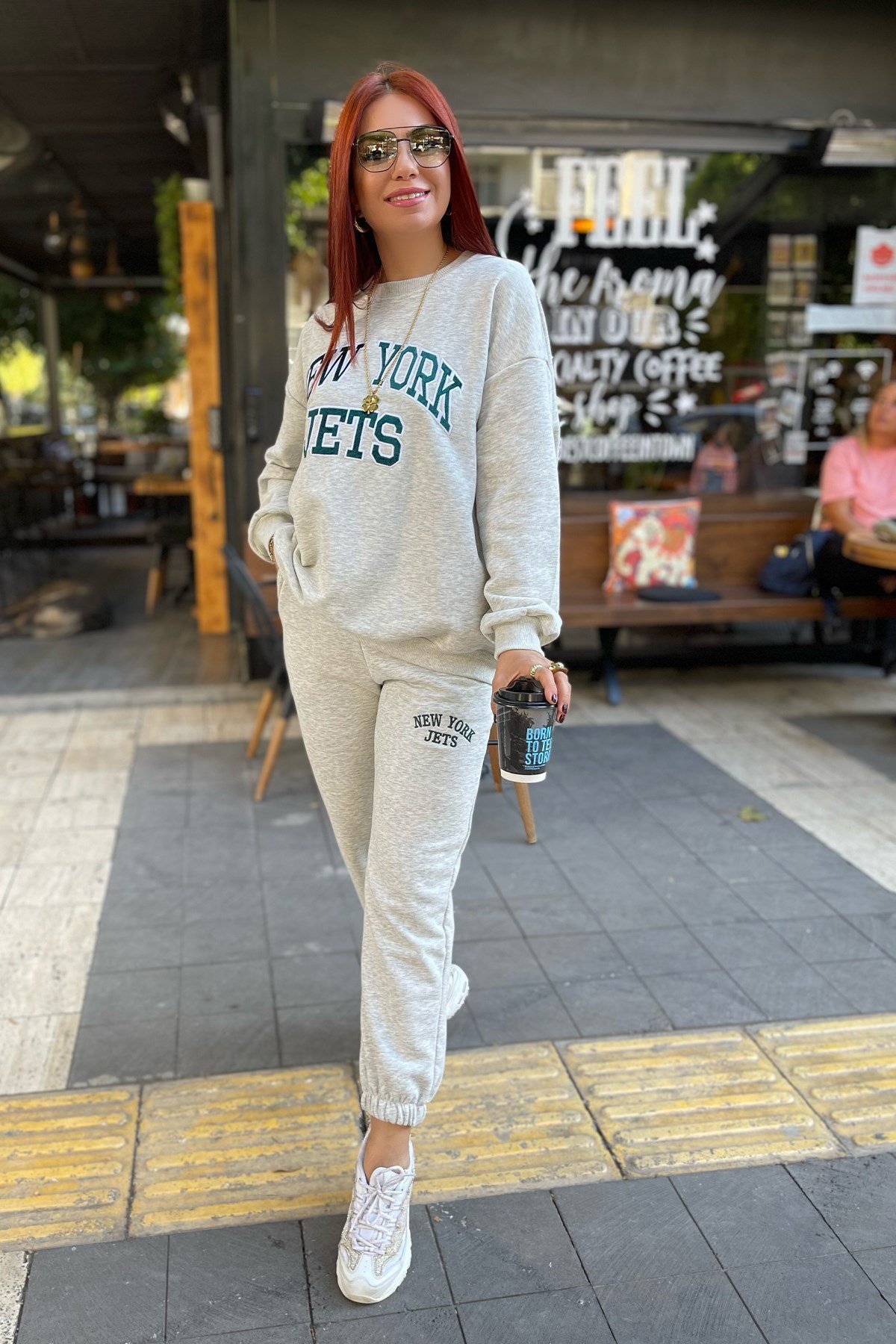 Gri Newyork Eşofman Takım