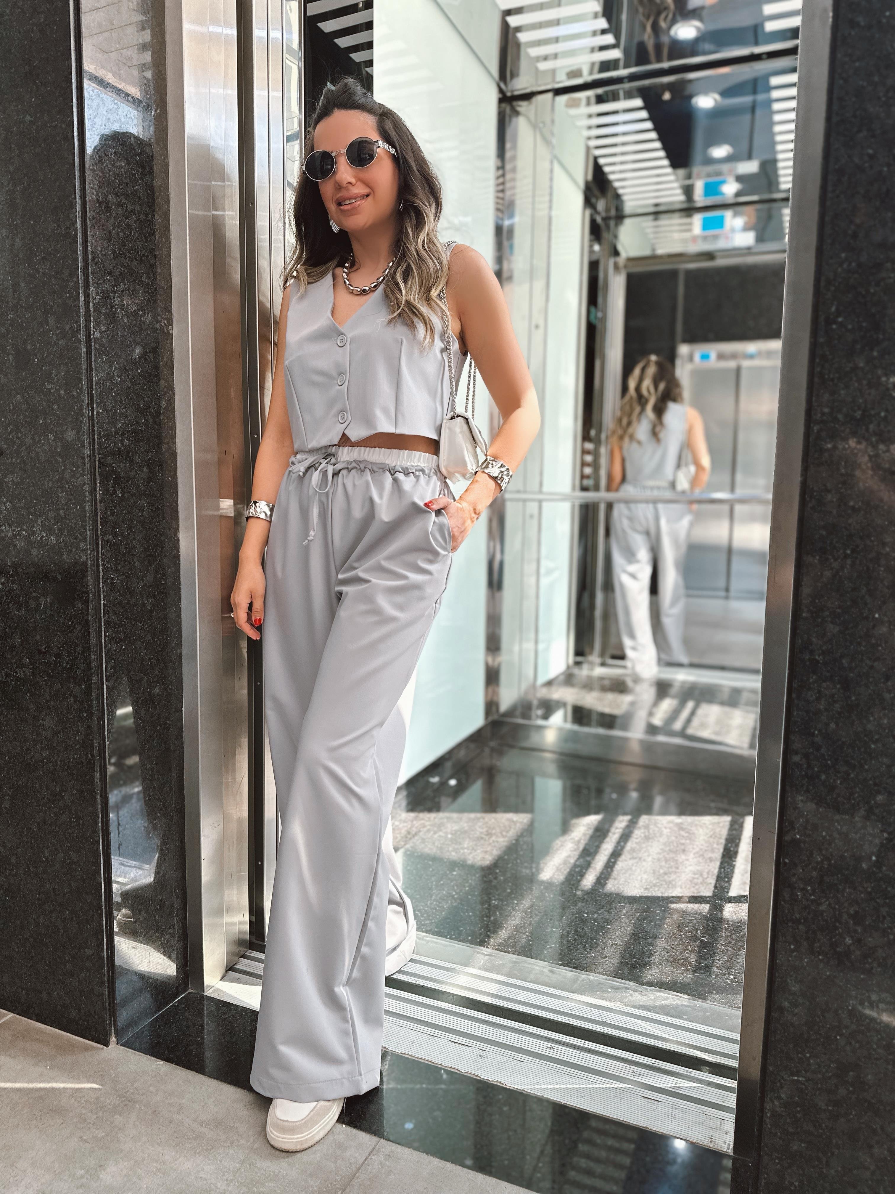 Gri Yelek Pantolon Takım