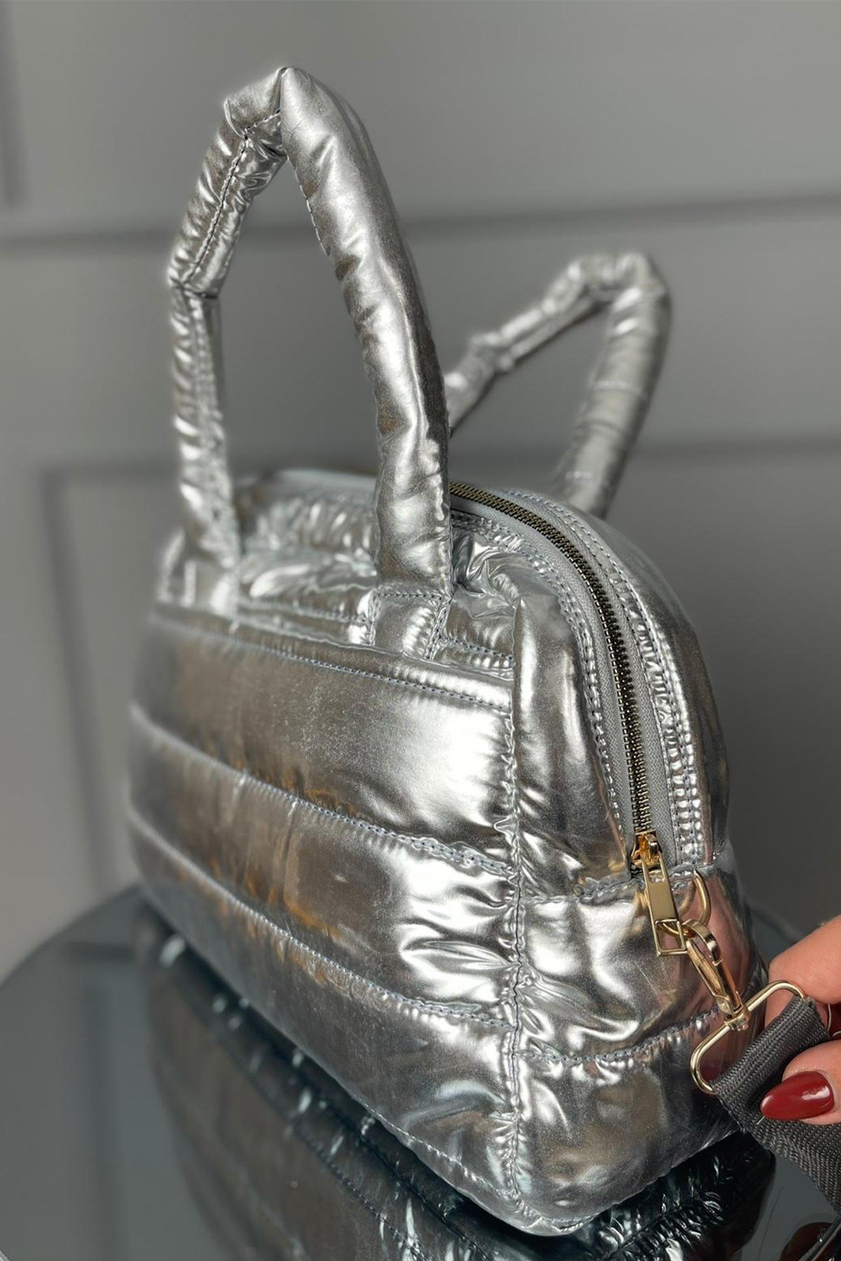 Gümüş Rugan Çanta