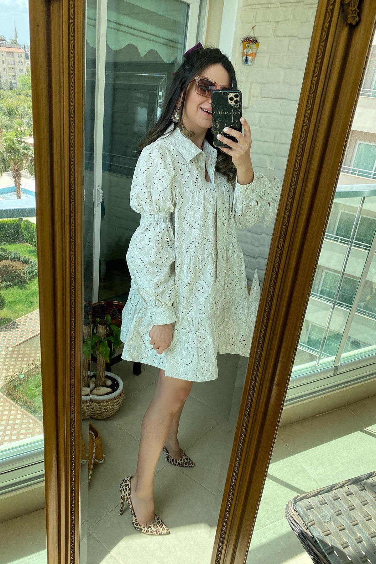 Güpür Kısa Gömlek Elbise