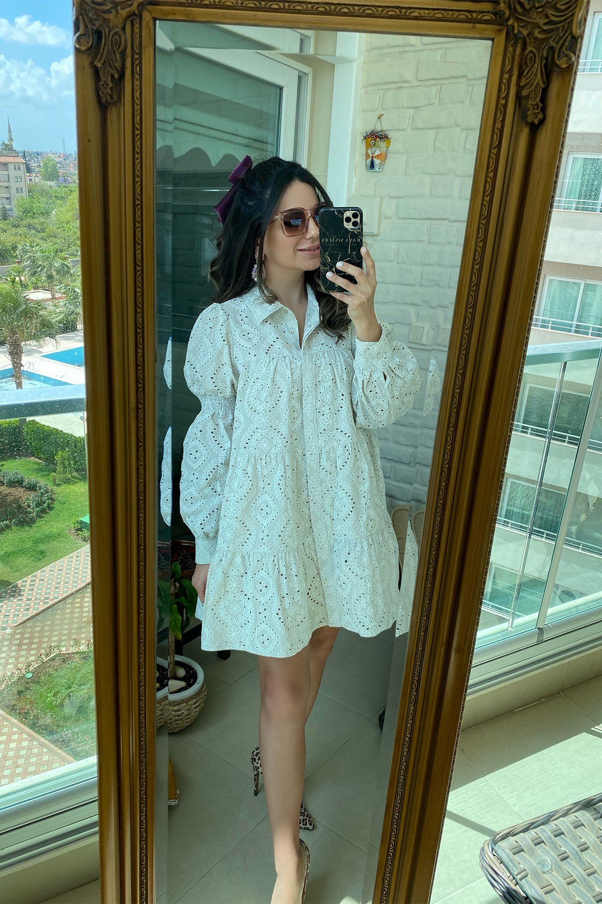 Güpür Kısa Gömlek Elbise