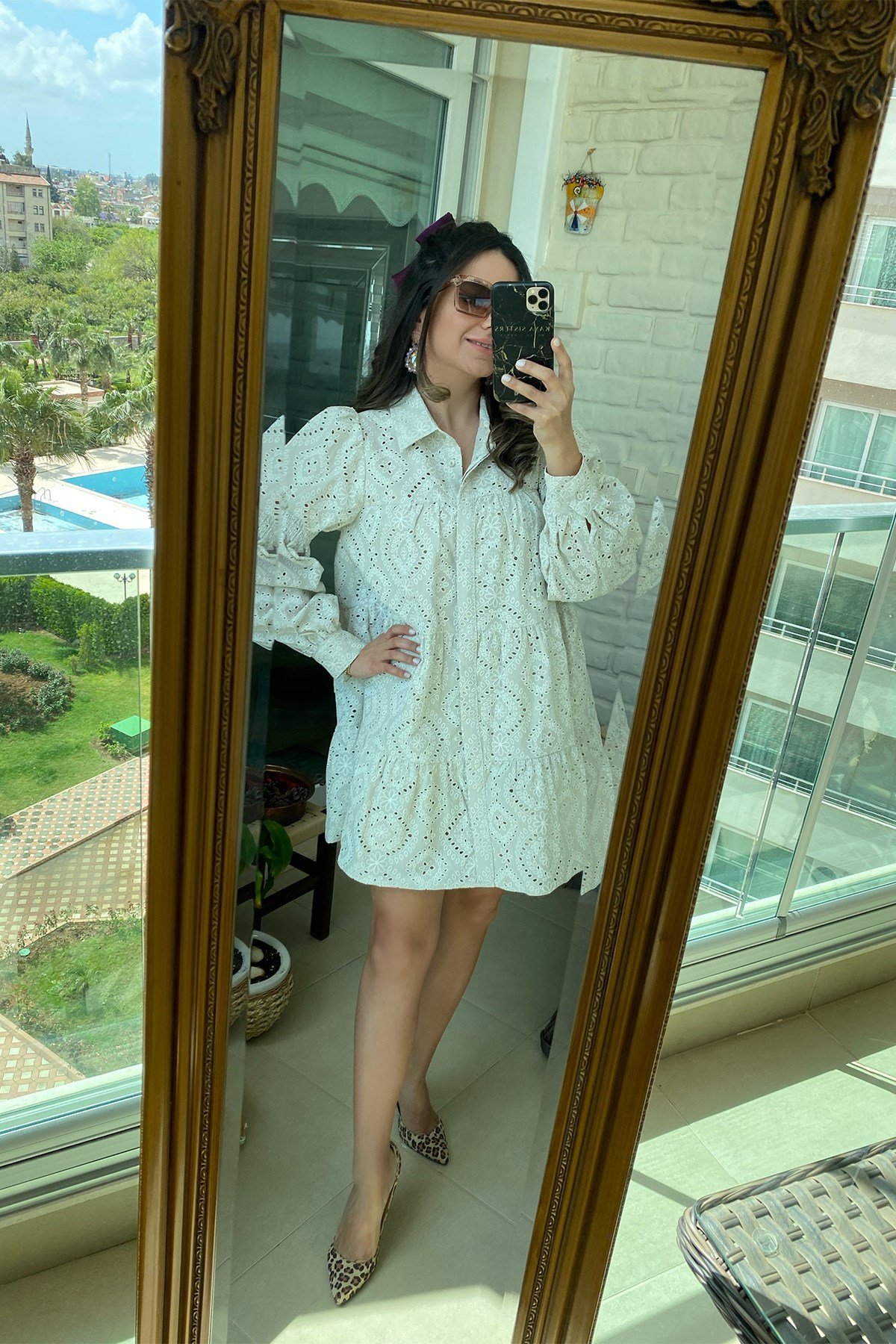 Güpür Kısa Gömlek Elbise