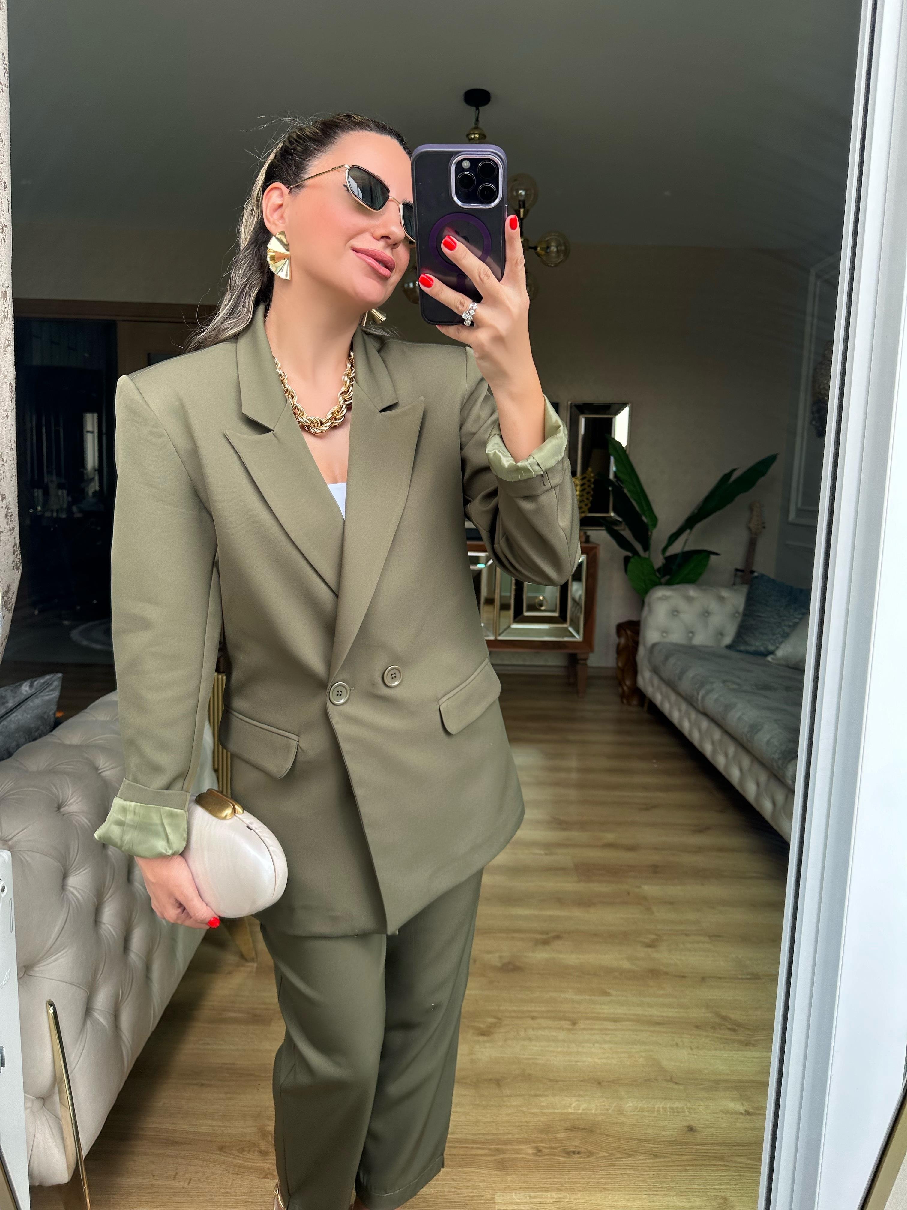 Haki Yeşil Ceket Pantolon Takım