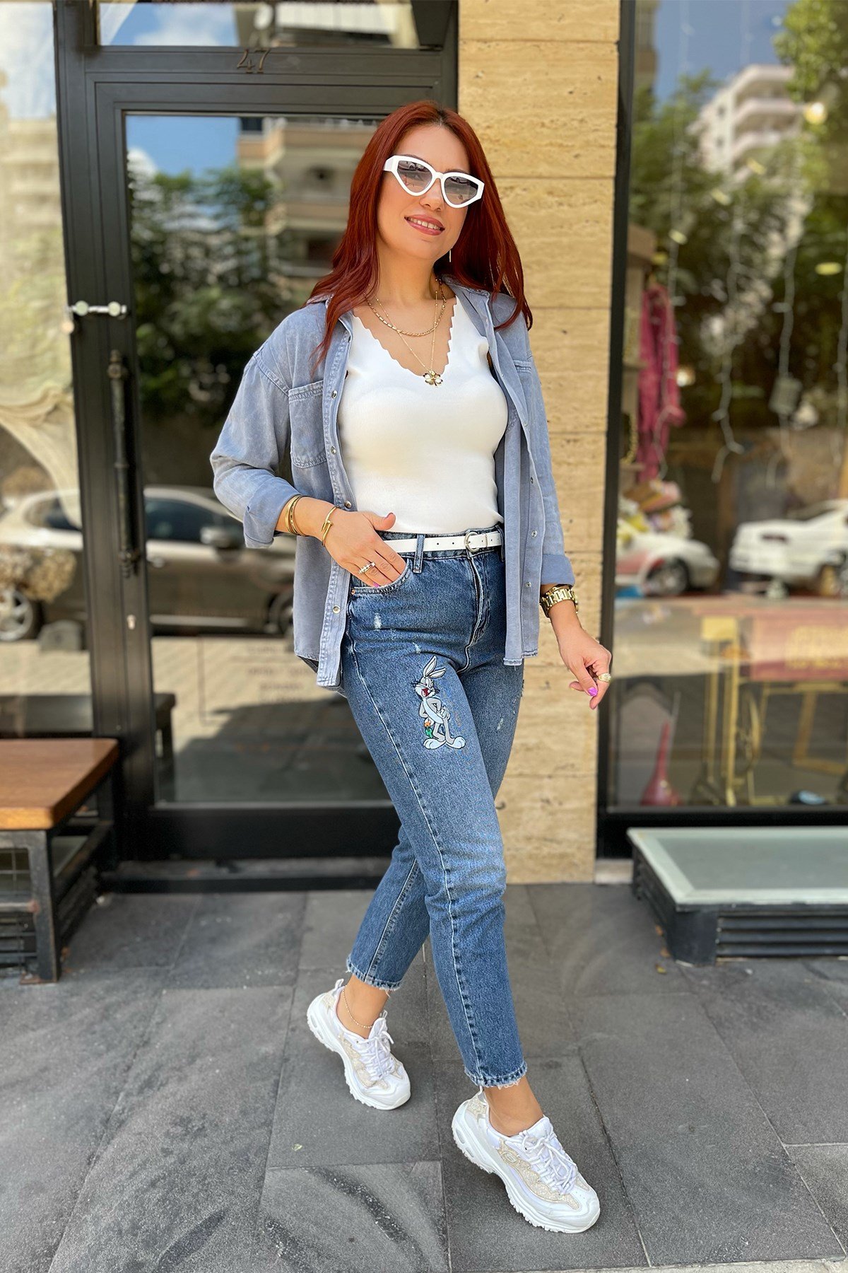 İndigo Mavi Kot Gömlek 