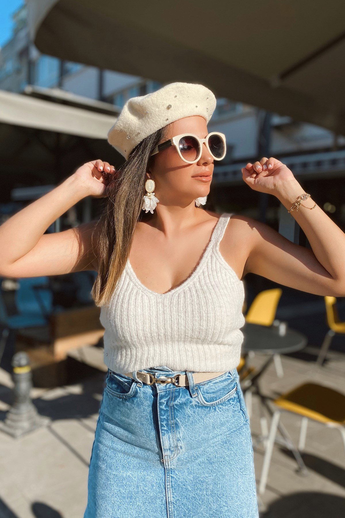 İp Askılı Triko Crop