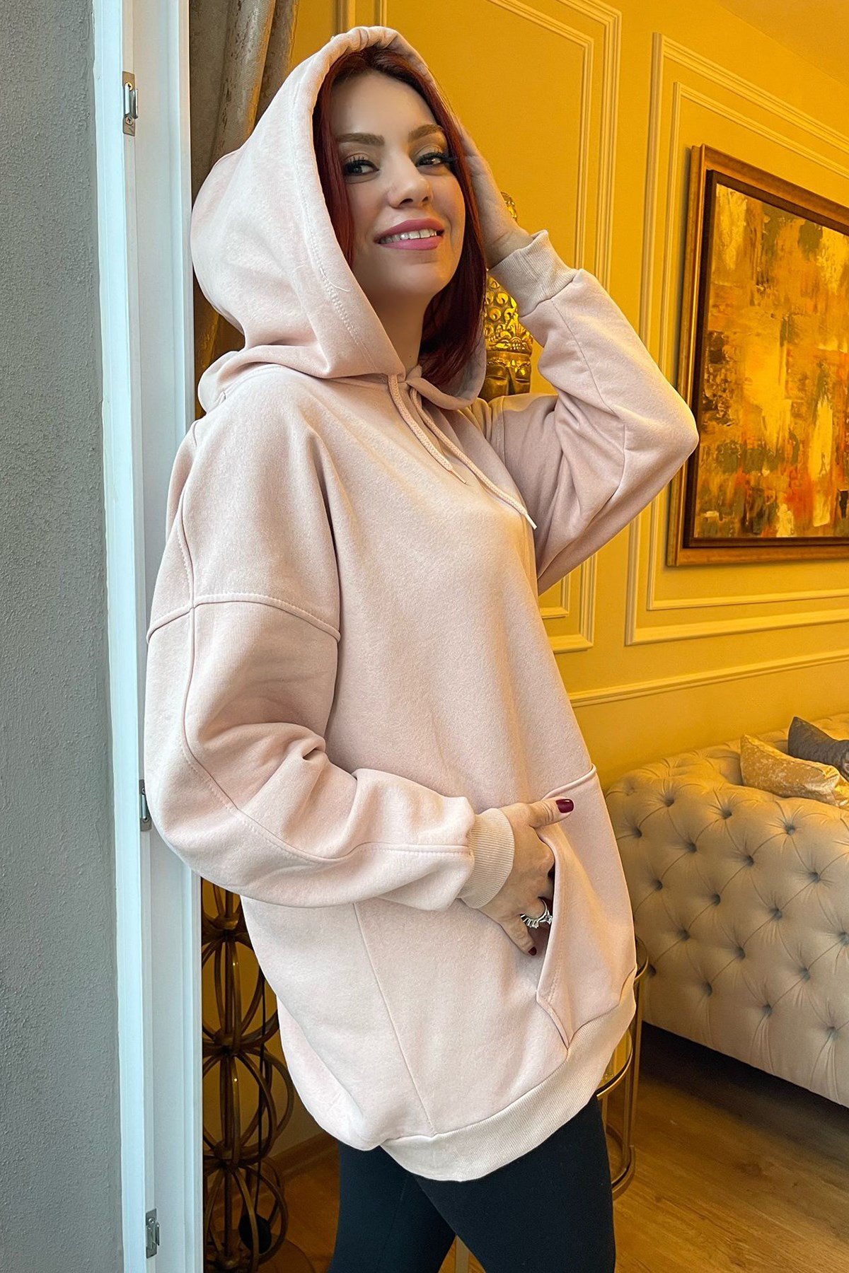 Kapşon Detaylı Cepli  Sweatshirt